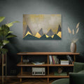 Abstract Gold Mountain Wall Art – Modern Luxury Geometric Canvas Decor