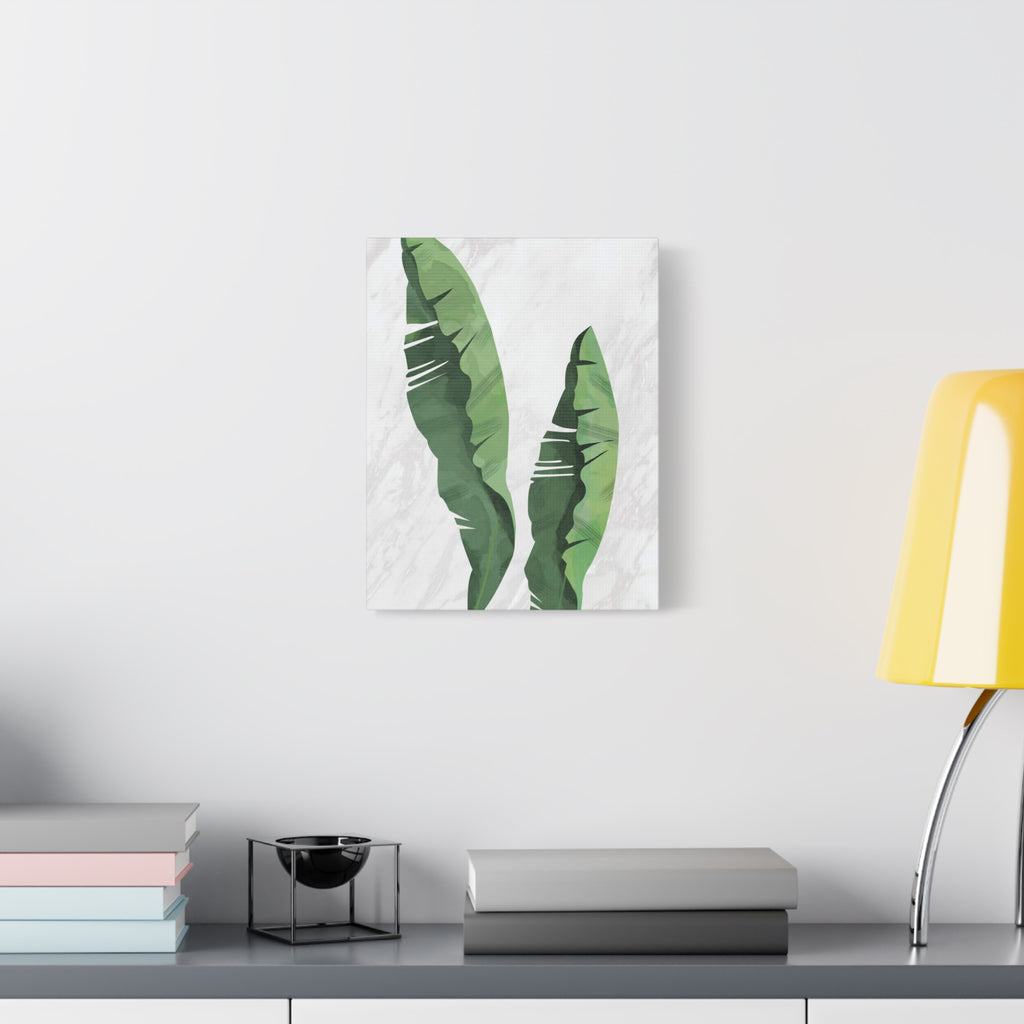 Banana Leaf Botanical Canvas Wall Art - Matte Stretched 1.25"