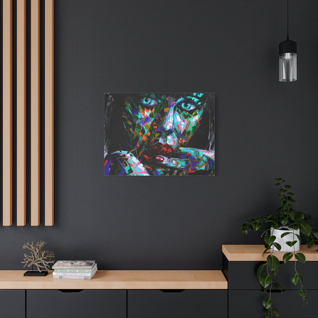 Colorful Abstract Woman Portrait Canvas — Modern Pop Art Wall Decor - TheKaraHan