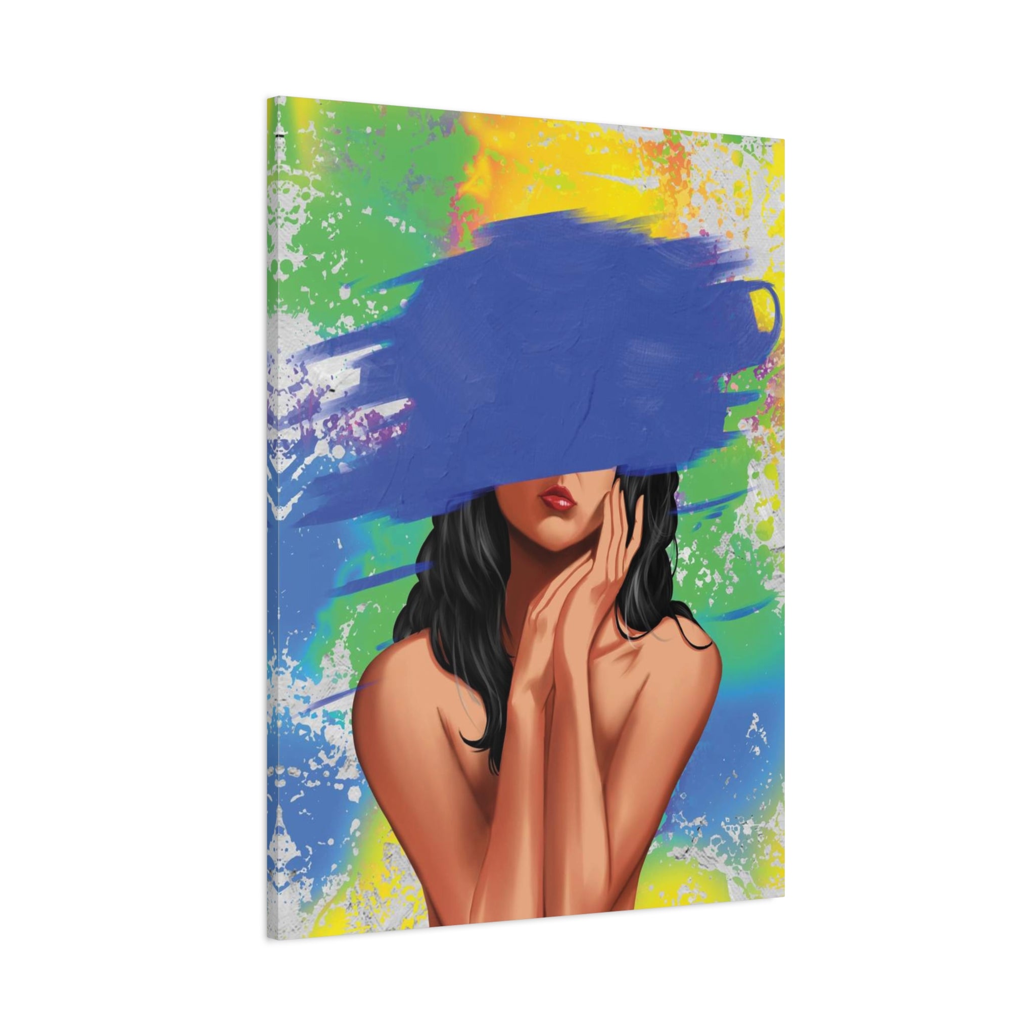 Abstract Portrait Canvas Print — Colorful Brushstroke Woman Art, Matte Stretched Canvas 1.25"