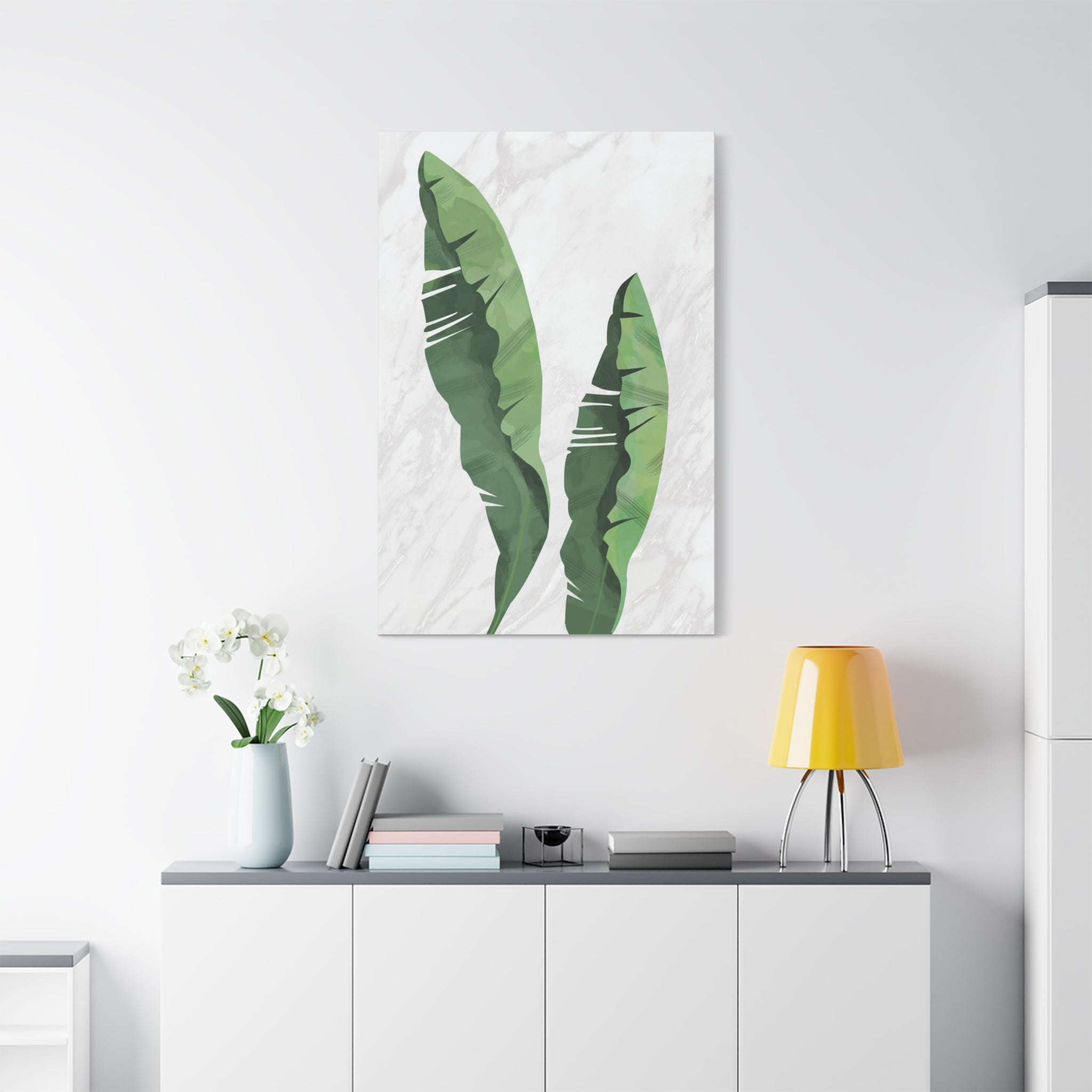 Banana Leaf Botanical Canvas Wall Art - Matte Stretched 1.25"
