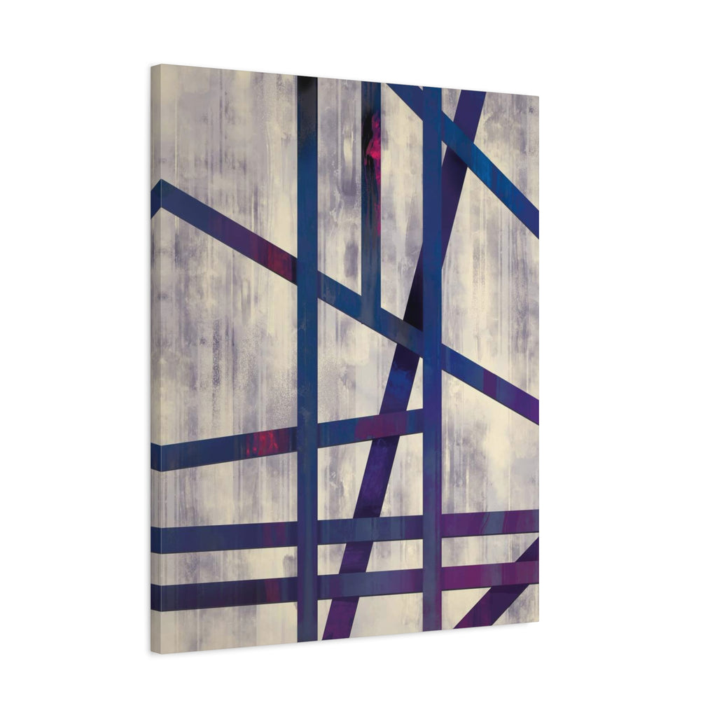 Abstract Geometric Canvas Print – Modern Blue & Purple Lines Art