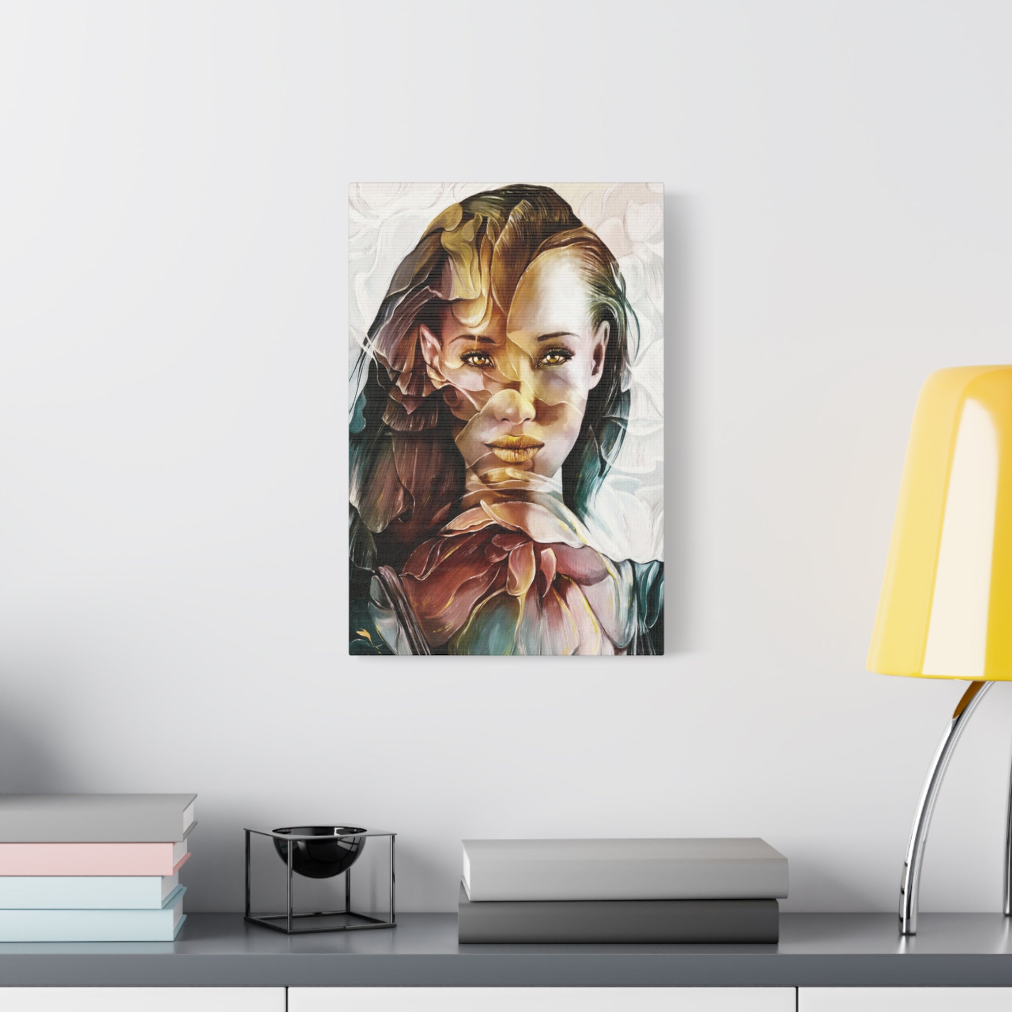 Surreal Floral Portrait Canvas