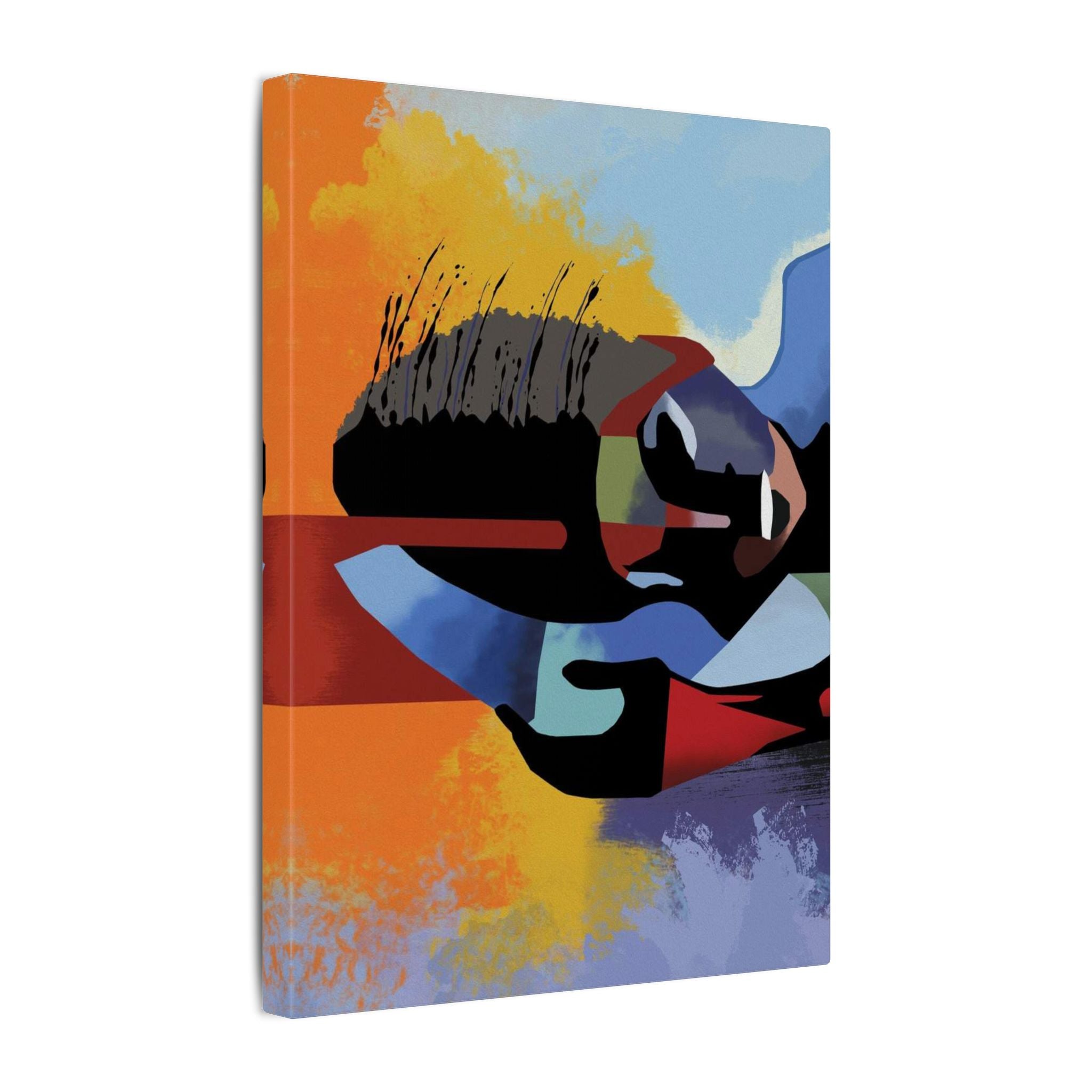 Abstract Guitar Art Canvas — Colorful Modern Music Wall Decor 