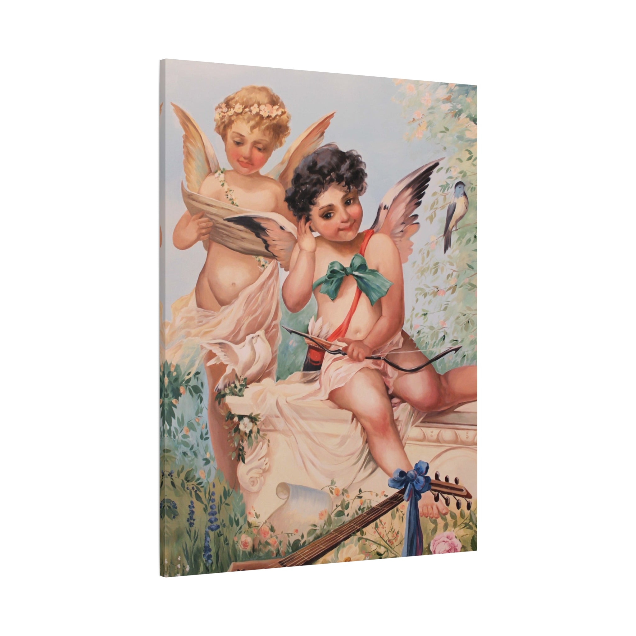Cherubs Vintage Art Print - Romantic Angel Wall Decor Canvas - TheKaraHan