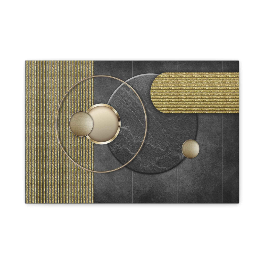 Black and Gold Geometric Canvas Wall Art – Luxury Modern Wall Decor