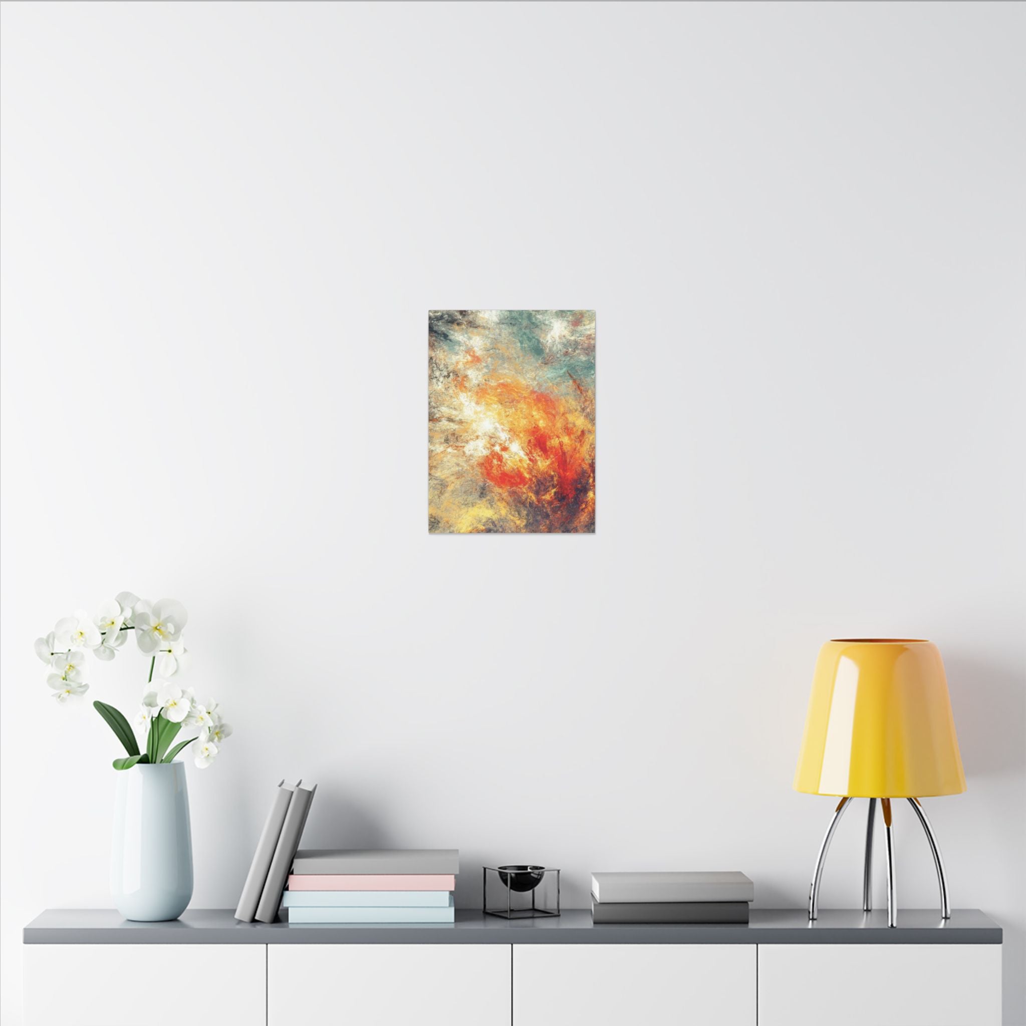 Abstract Nebula Canvas Wall Art — Colorful Modern Stretched Matte Print