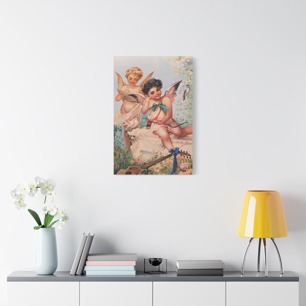 Cherubs Vintage Art Print - Romantic Angel Wall Decor Canvas - TheKaraHan