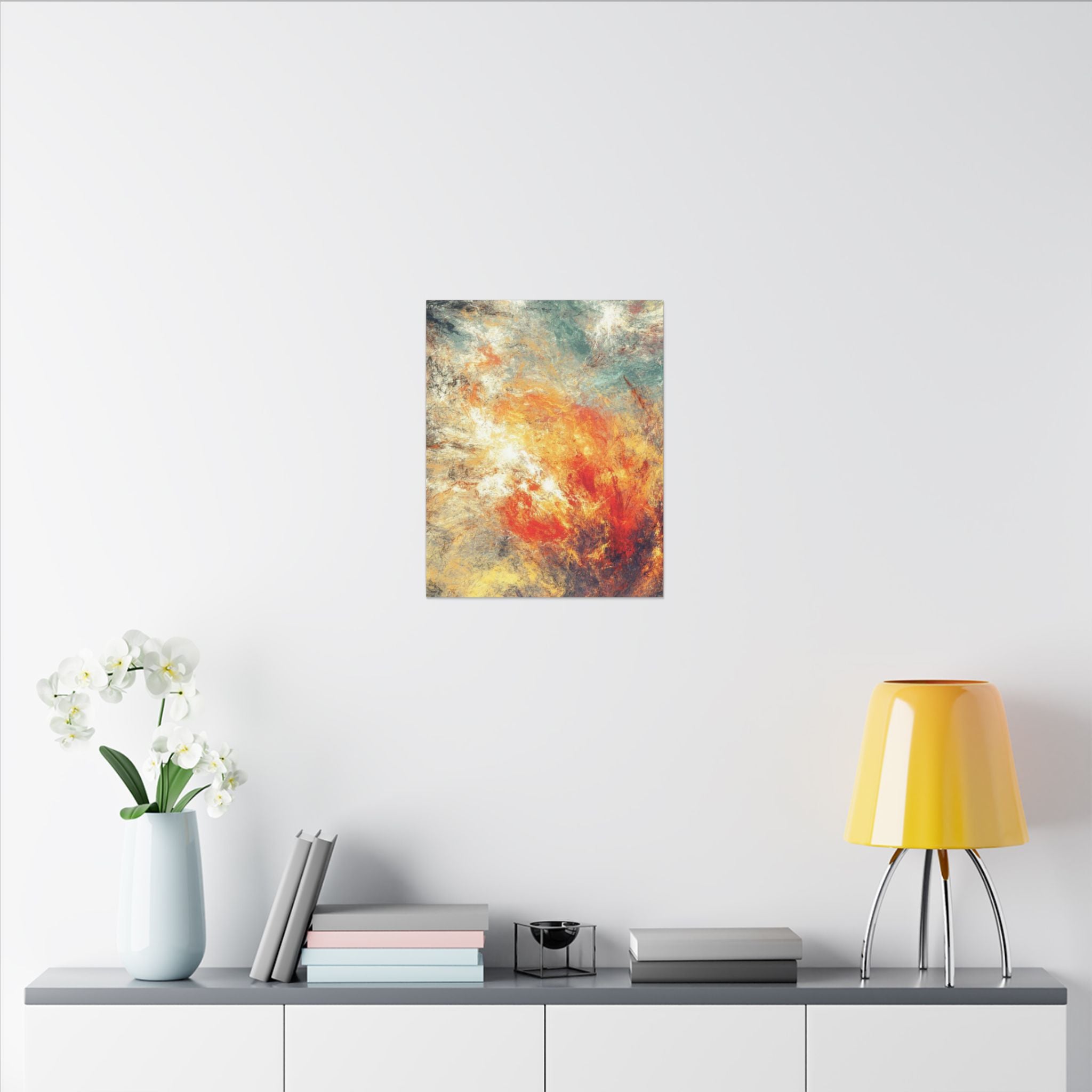 Abstract Nebula Canvas Wall Art — Colorful Modern Stretched Matte Print