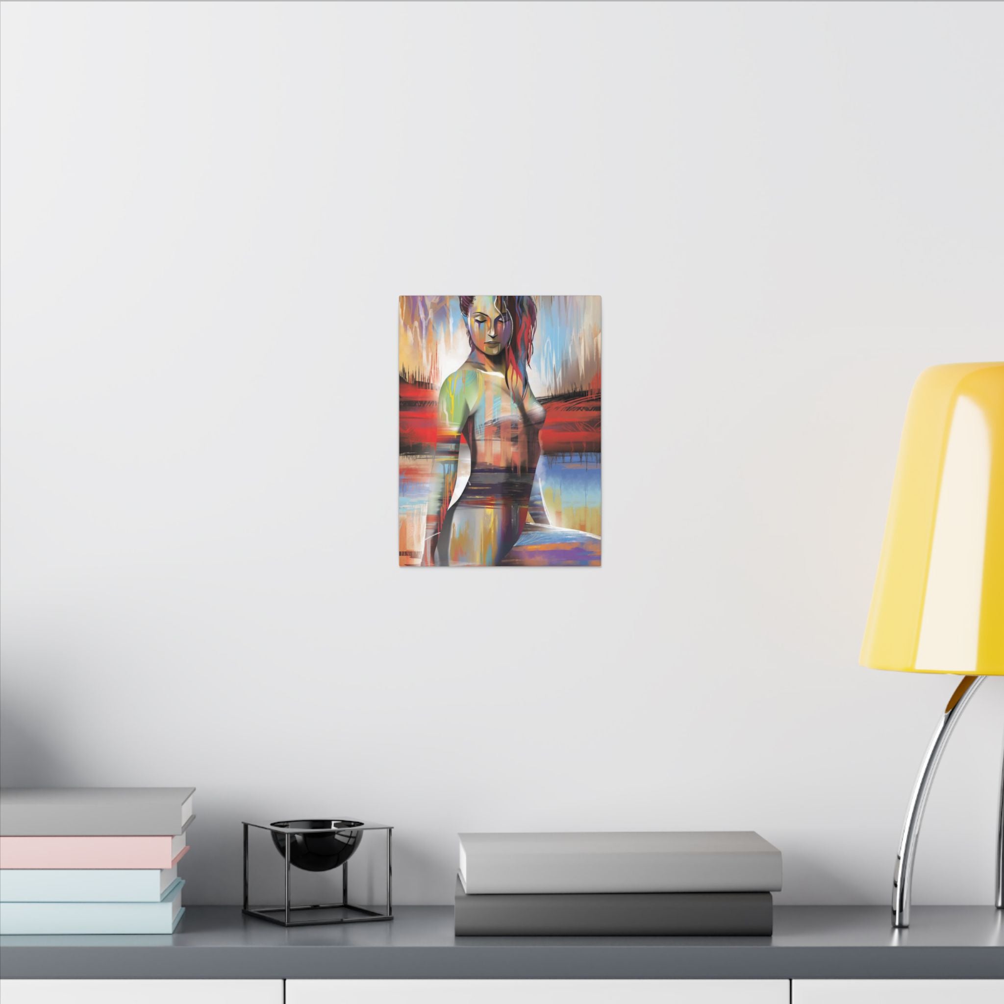 Abstract Colorful Woman Matte Canvas Print — Modern Figurative Wall Art 