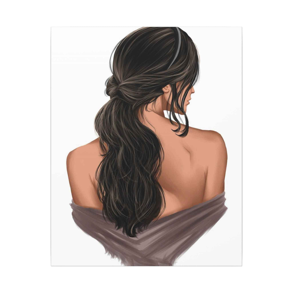 Portrait Canvas Print Woman Back View with Loose Ponytail – Perfect Home Decor for Every Room - TheKaraHan