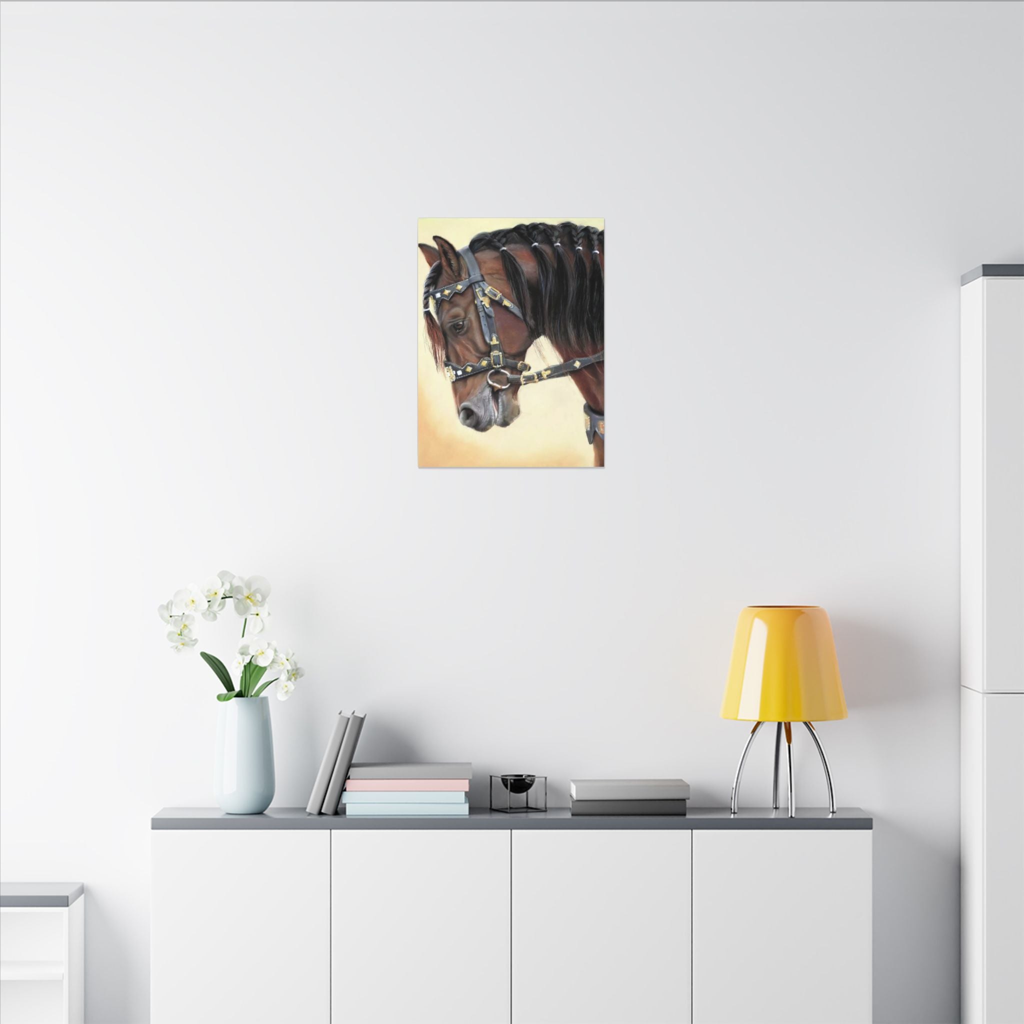 Horse Portrait Canvas Print — Elegant Bridle Art for Home & Stable Decor