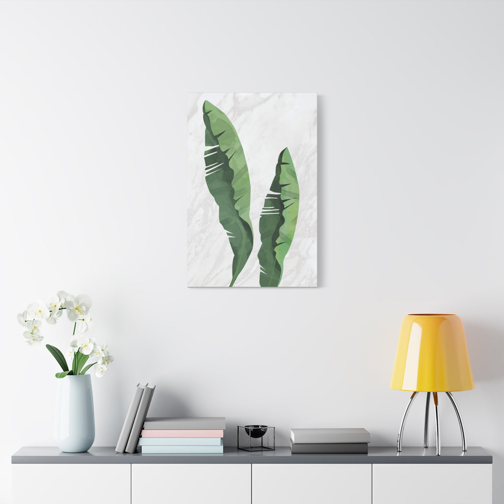 Banana Leaf Botanical Canvas Wall Art - Matte Stretched 1.25"