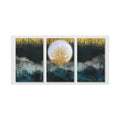 Golden Moon Tree Triptych Canvas Print