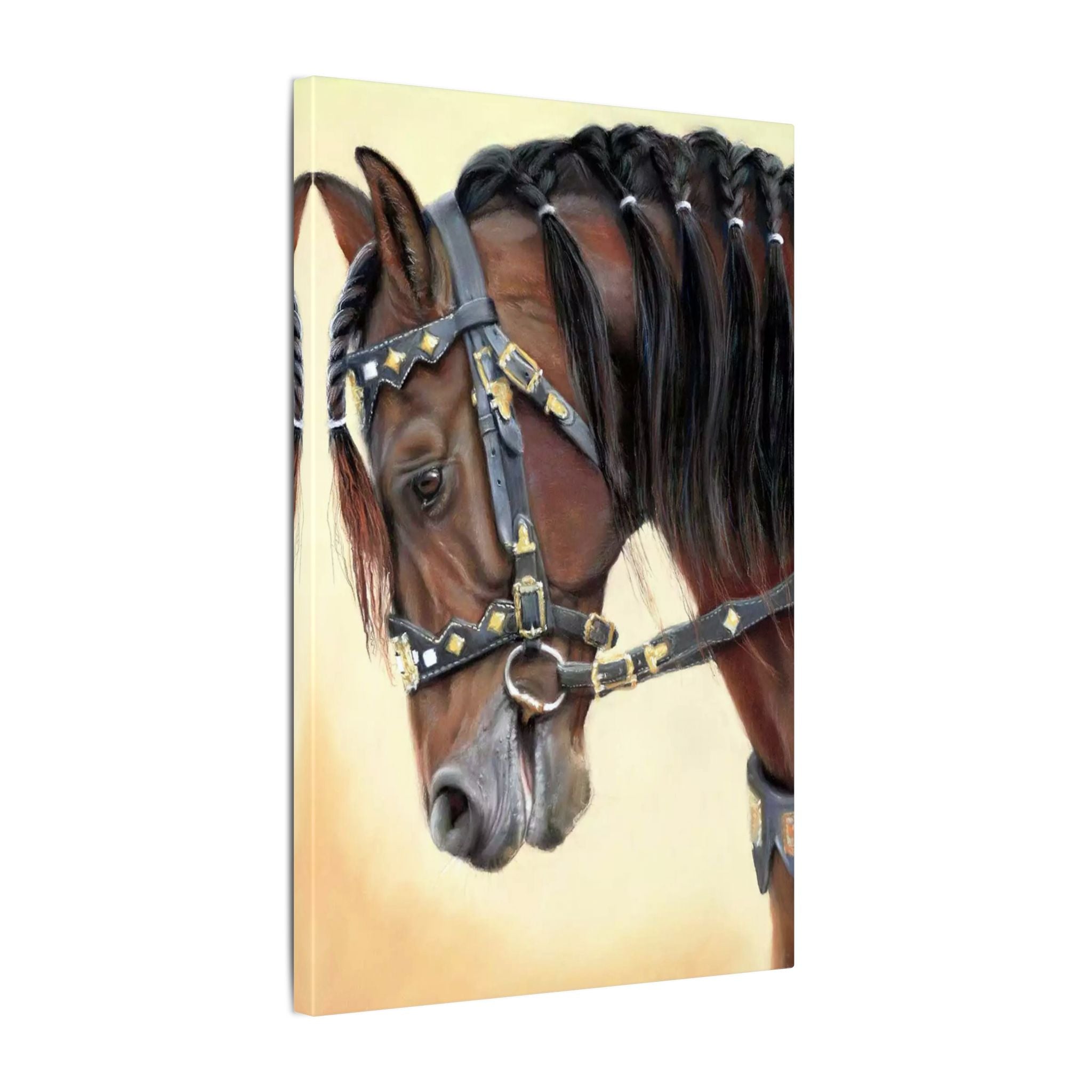 Horse Portrait Canvas Print — Elegant Bridle Art for Home & Stable Decor