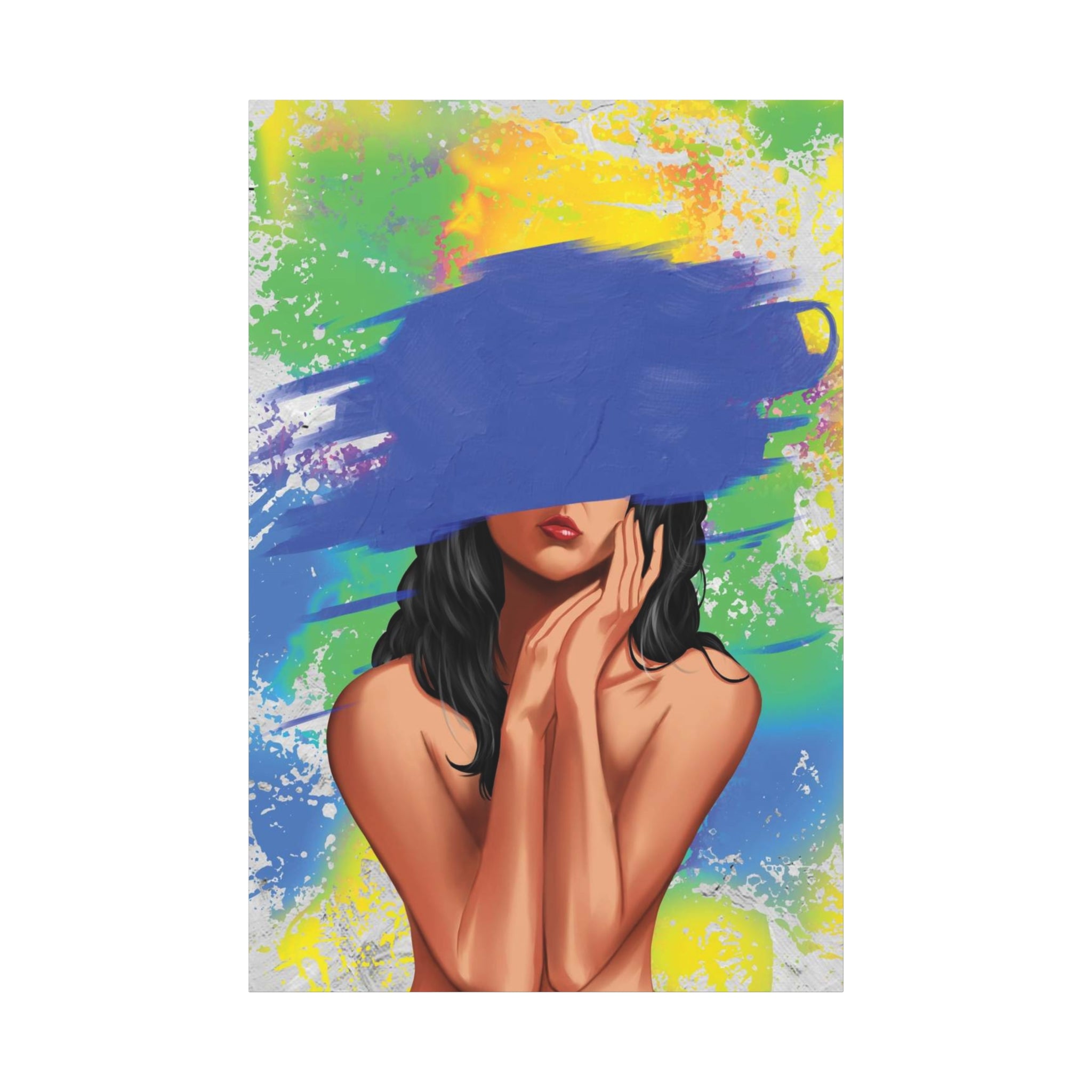 Abstract Portrait Canvas Print — Colorful Brushstroke Woman Art, Matte Stretched Canvas 1.25" 
