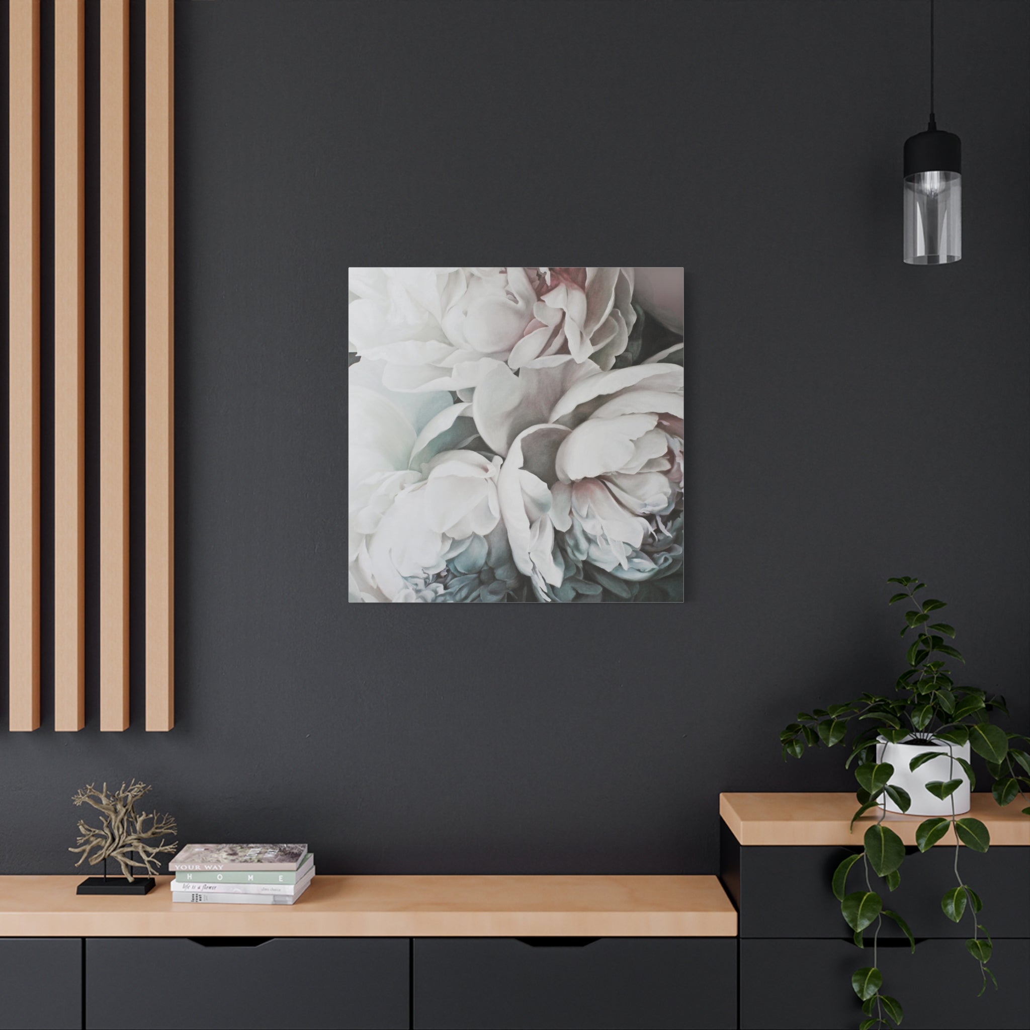 Soft Peony Blooms Canvas Wall Art — Matte Stretched 1.25" 