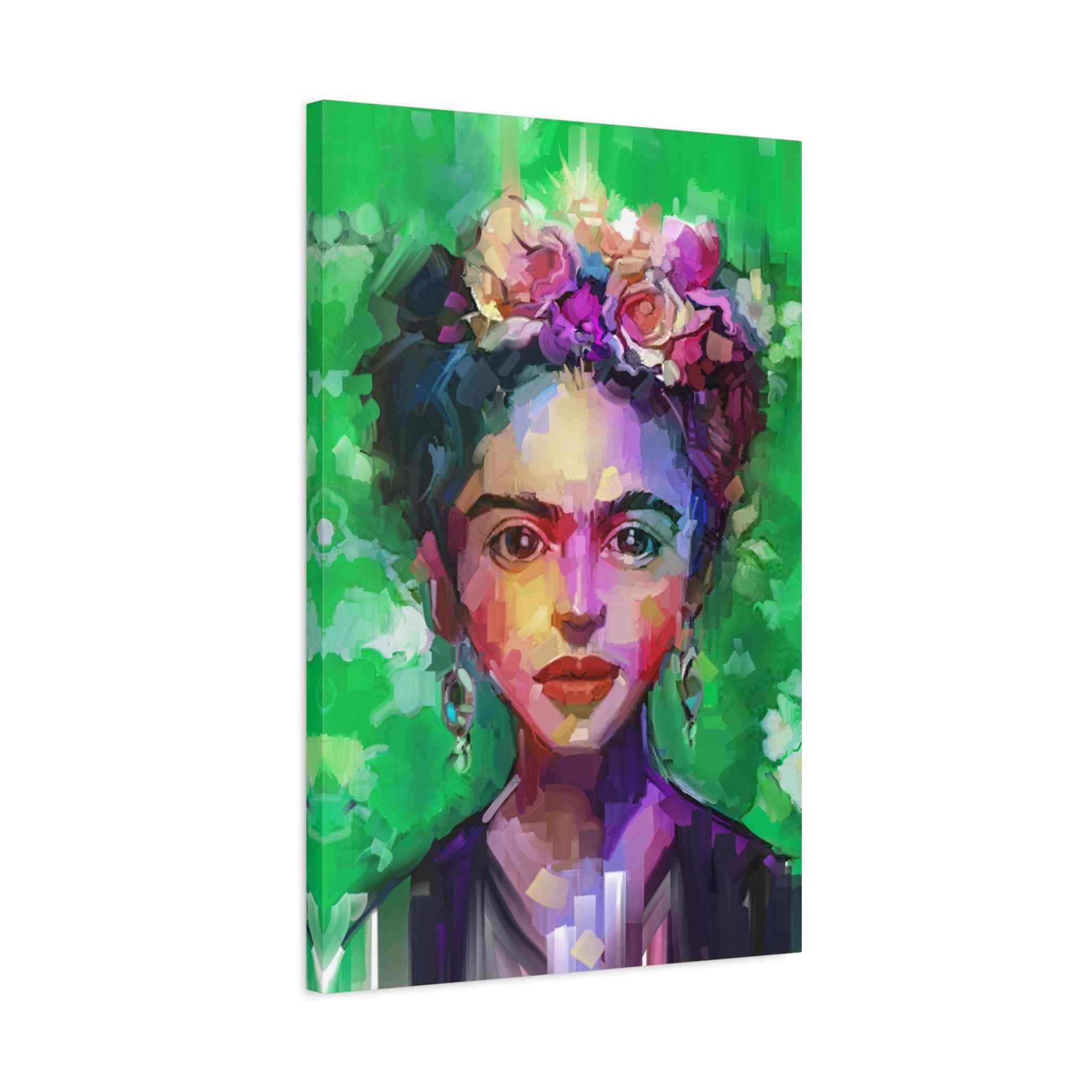 Colorful Woman Portrait Wall Art, Abstract Floral Face Painting
