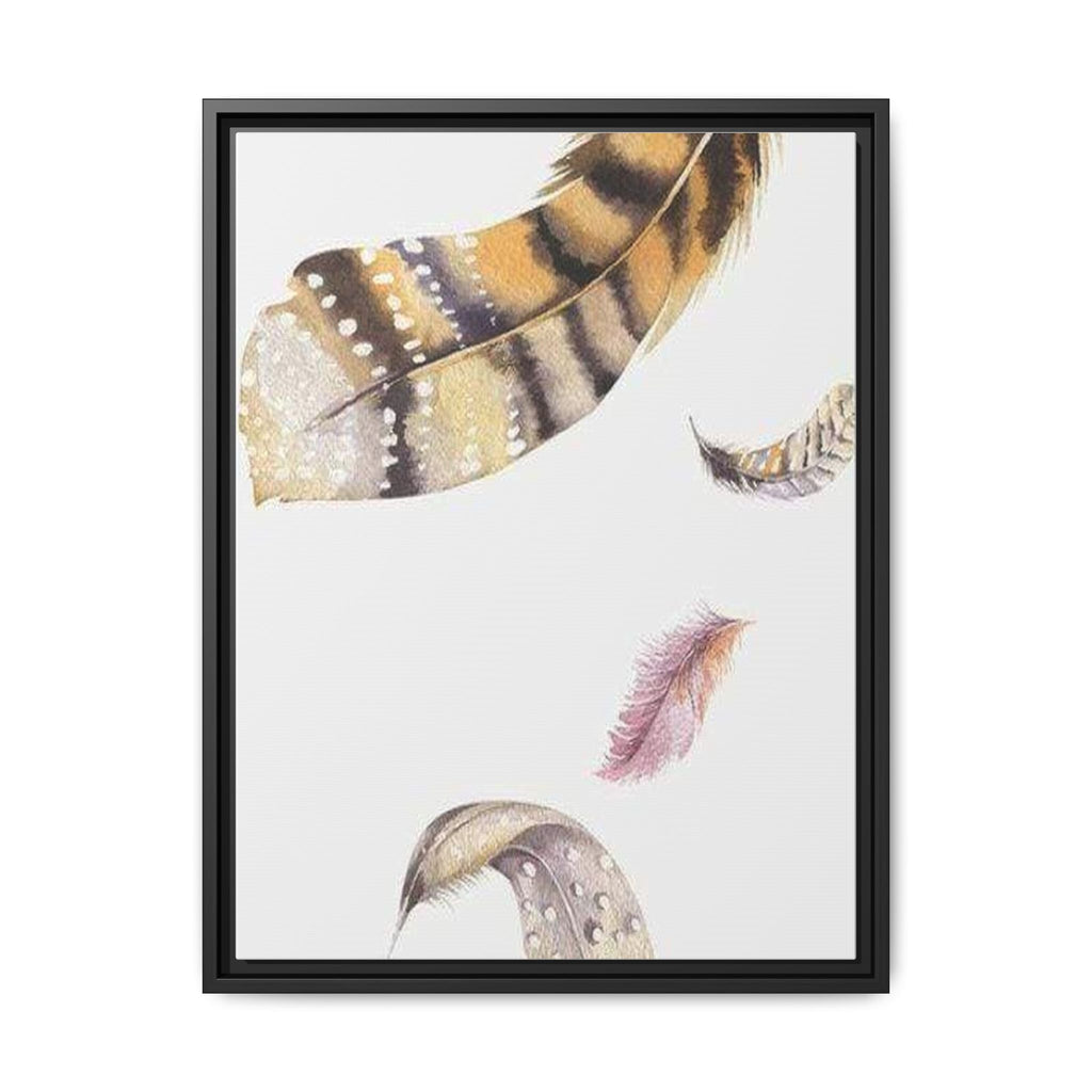 Feather Watercolor Matte Canvas Print — Framed Wall Art