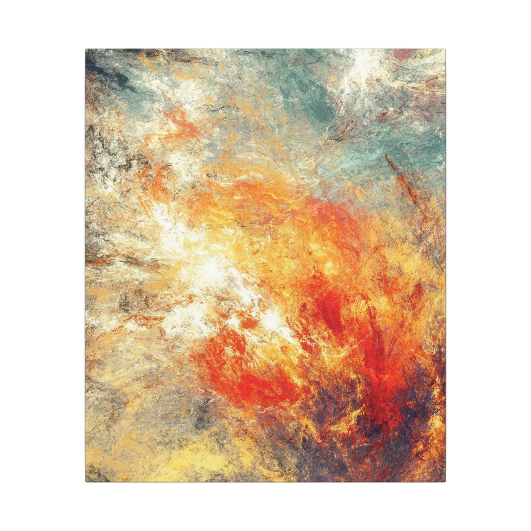 Abstract Nebula Canvas Wall Art — Colorful Modern Stretched Matte Print 