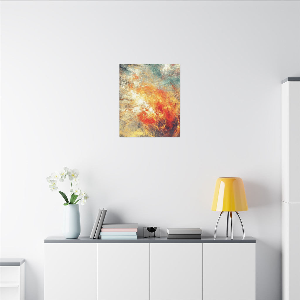 Abstract Nebula Canvas Wall Art — Colorful Modern Stretched Matte Print