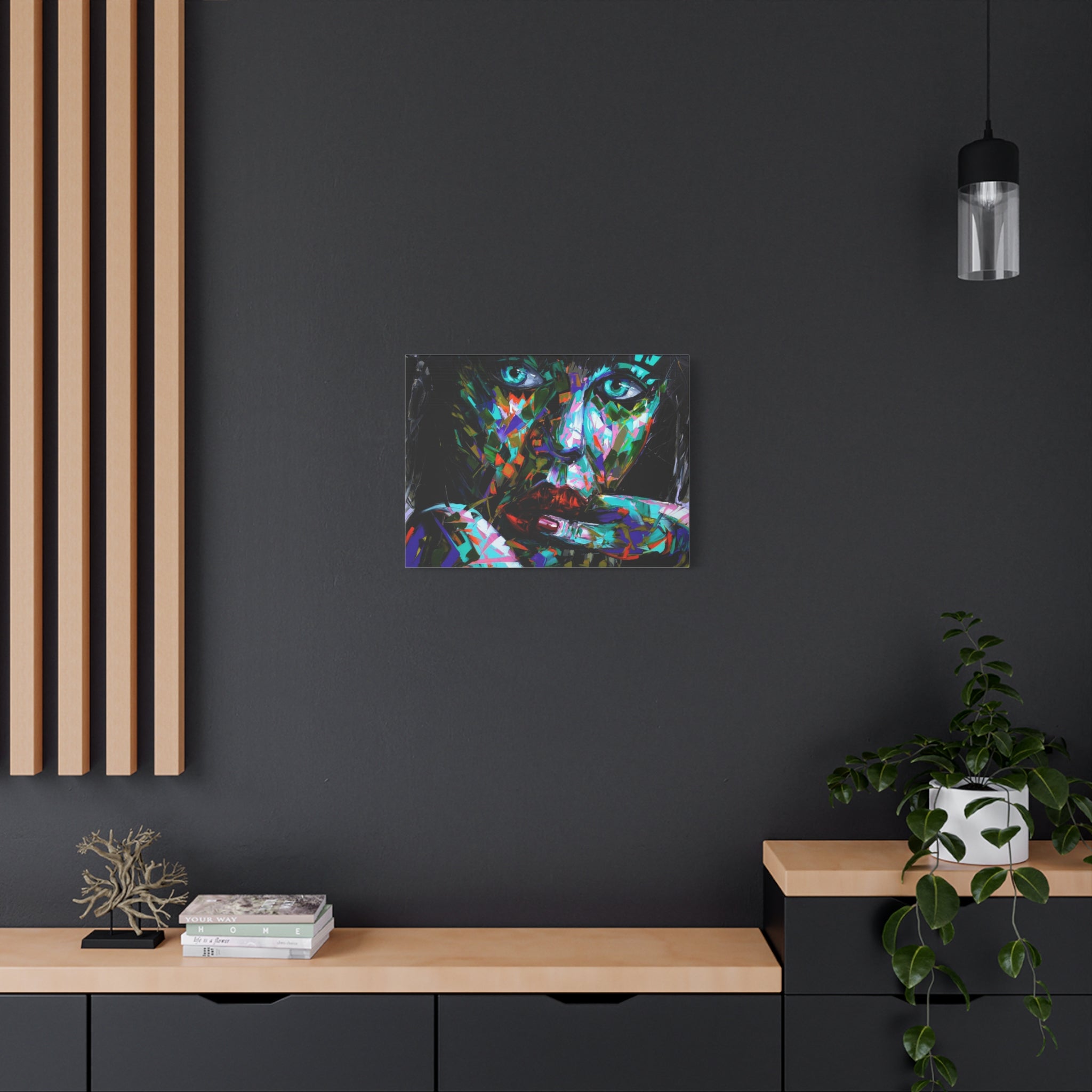 Colorful Abstract Woman Portrait Canvas — Modern Pop Art Wall Decor - TheKaraHan
