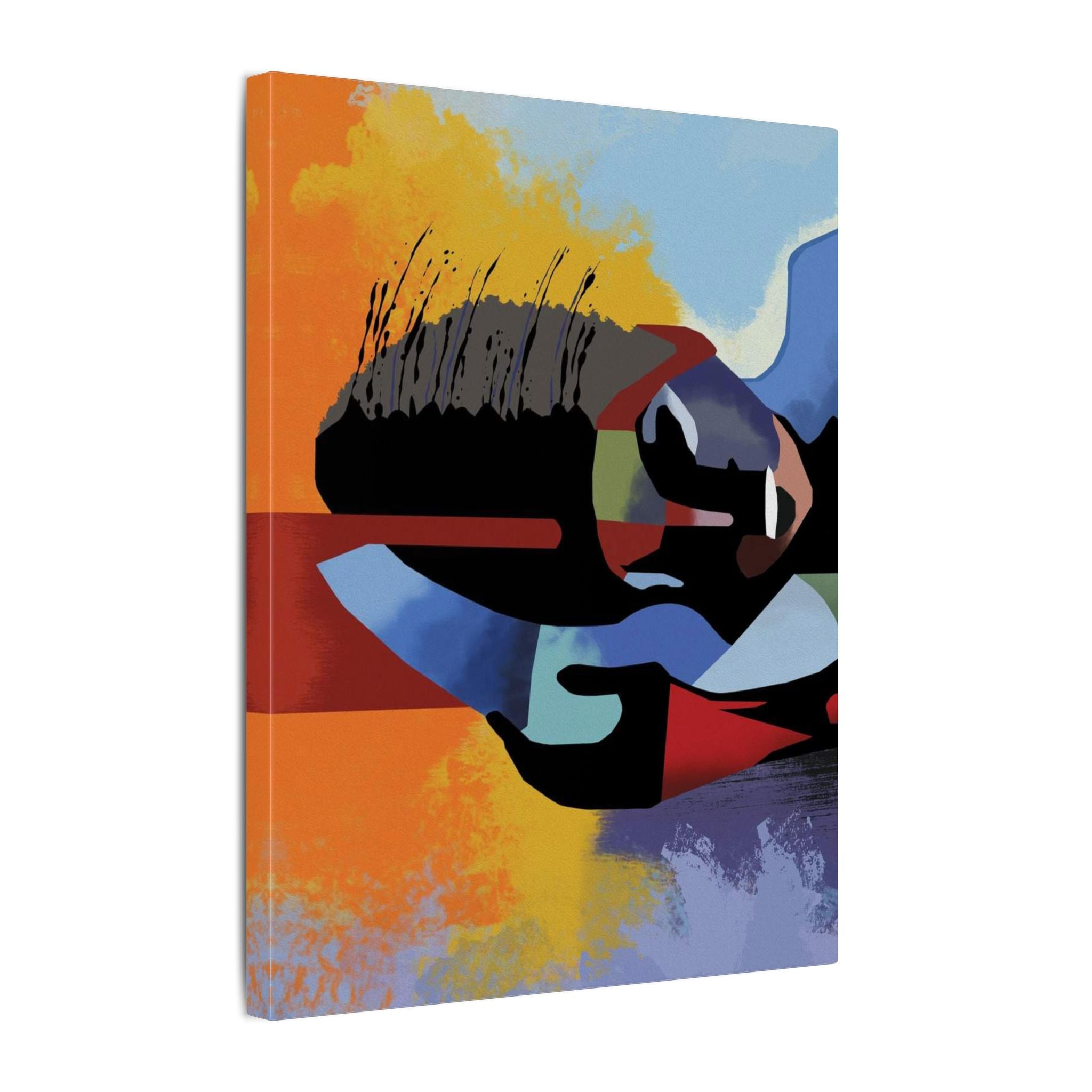 Abstract Guitar Art Canvas — Colorful Modern Music Wall Decor 
