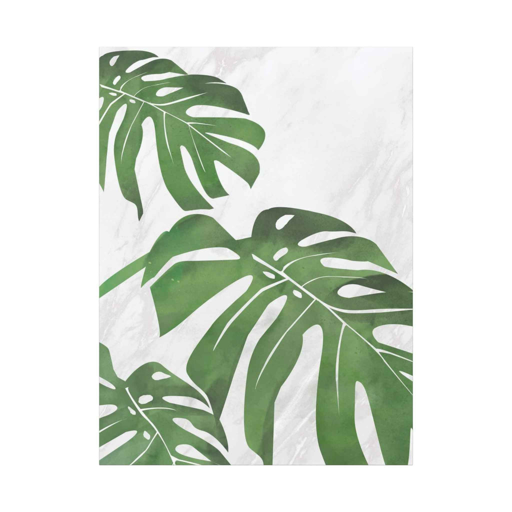 Monstera Marble Canvas Art for Chic Home Decor - TheKaraHan