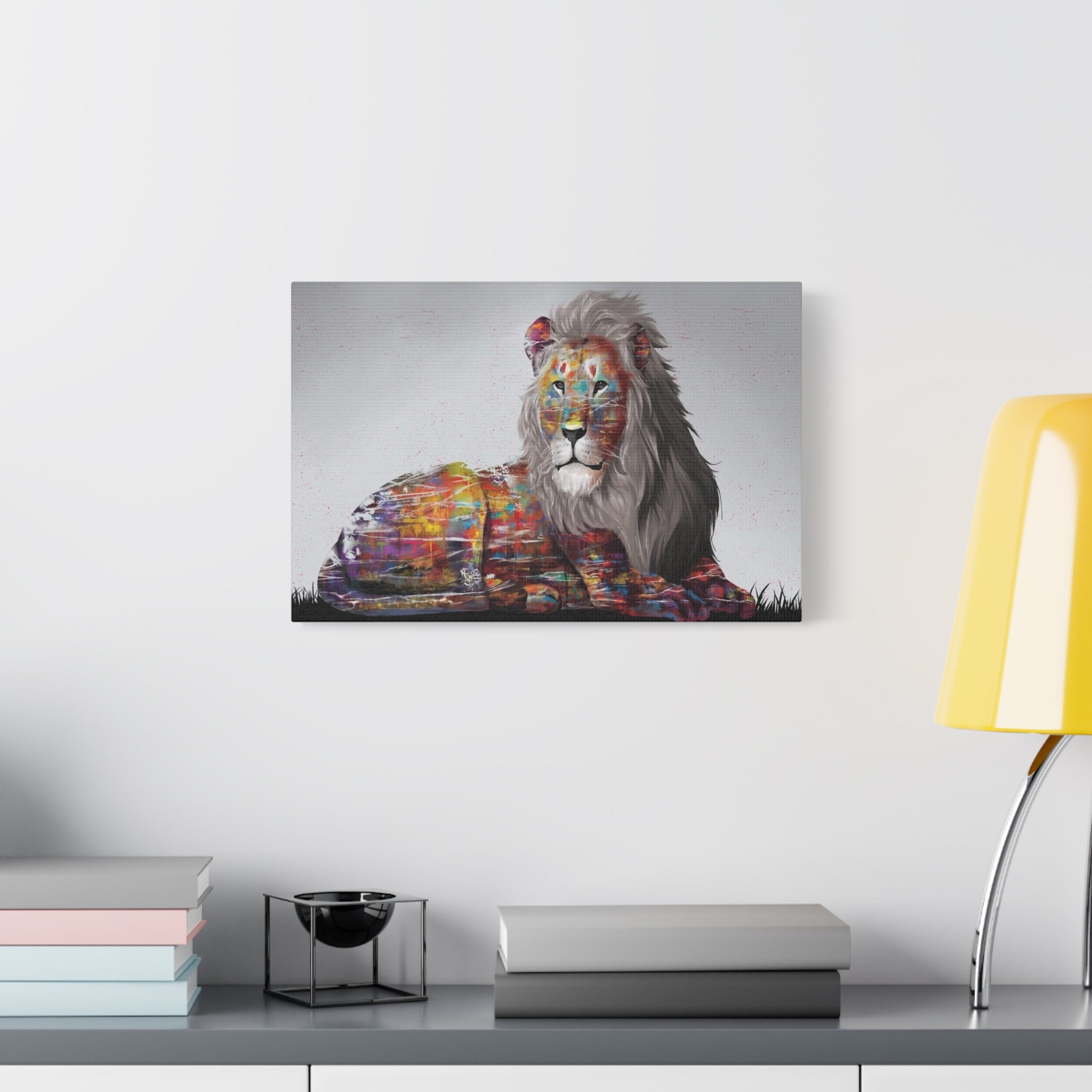 Color Splash Lion Matte Canvas Wall Art — Stretched 1.25" 