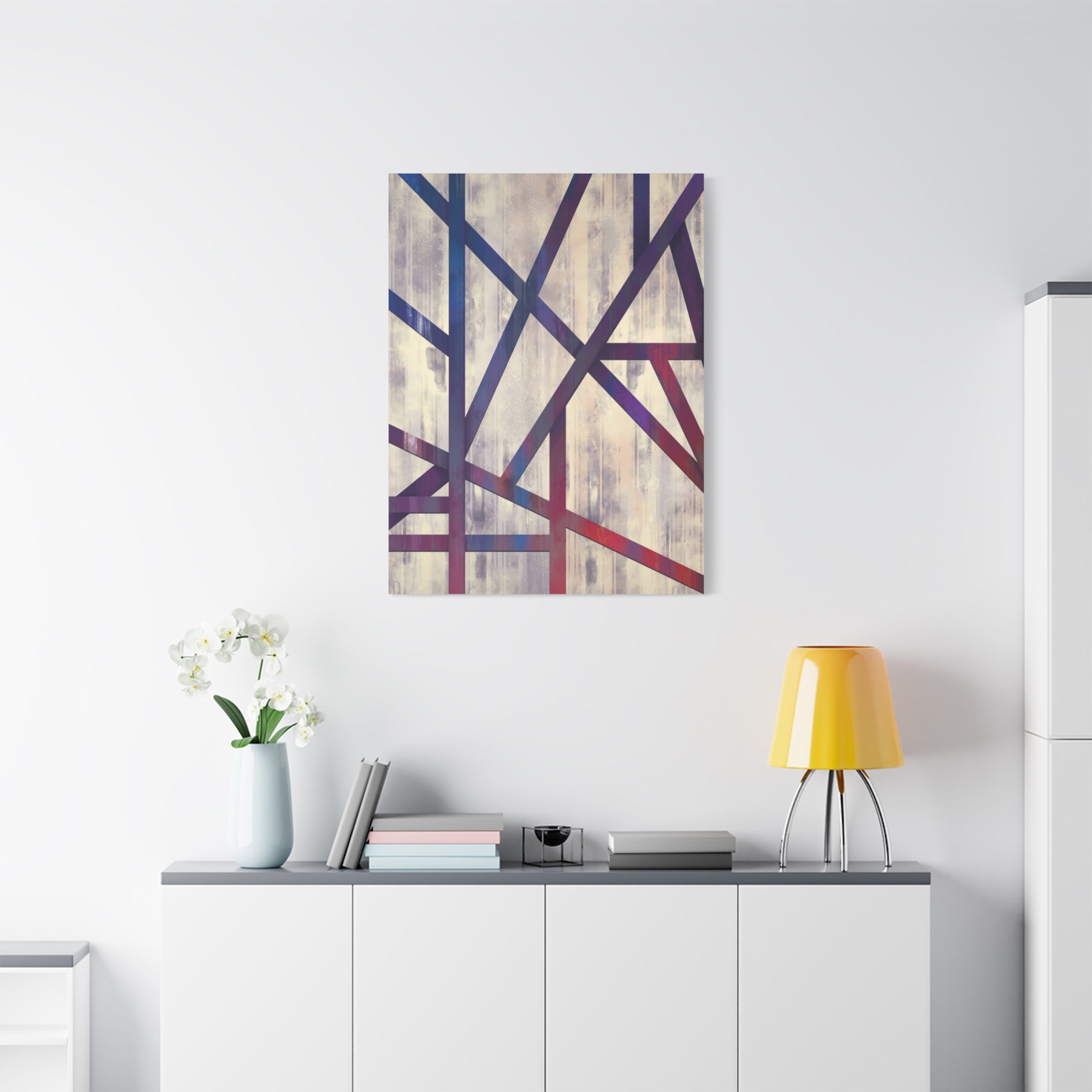 Abstract Geometric Matte Canvas Art – Stretched Wall Decor