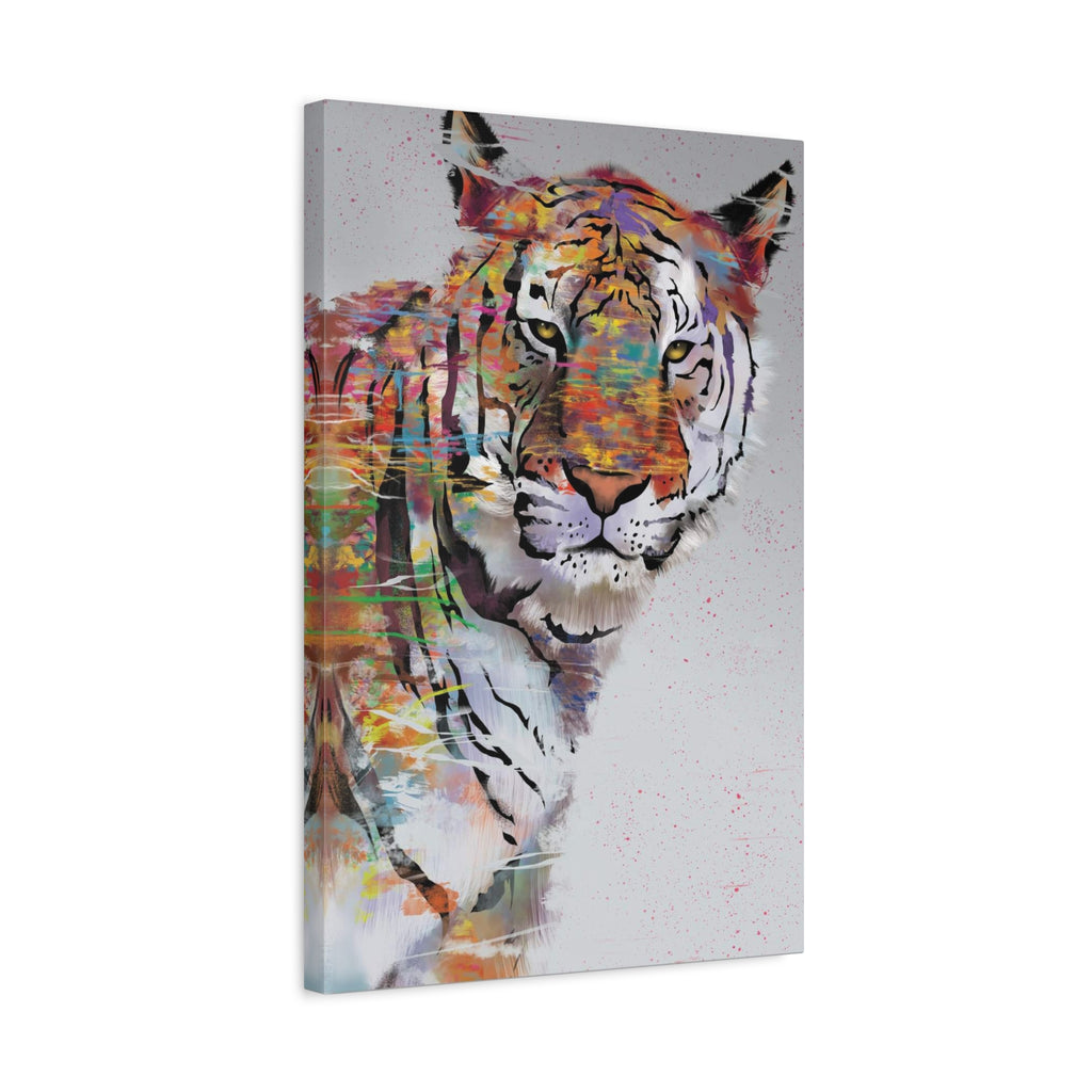 Color Splash Tiger Matte Canvas Wall Art – Stretched 1.25" 