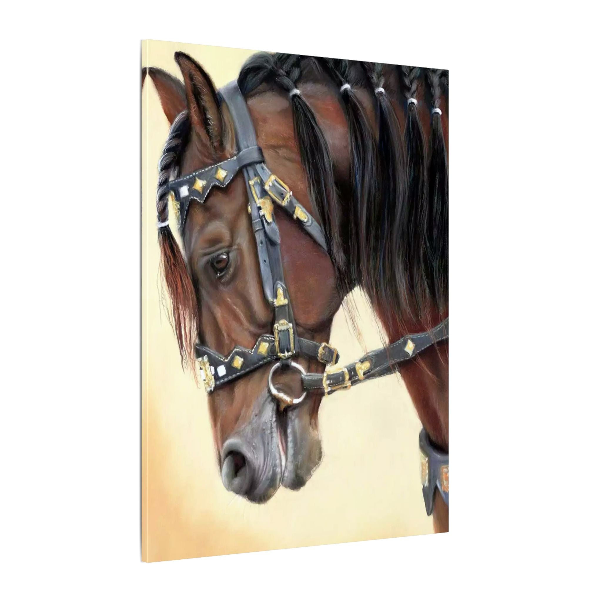 Horse Portrait Canvas Print — Elegant Bridle Art for Home & Stable Decor - TheKaraHan