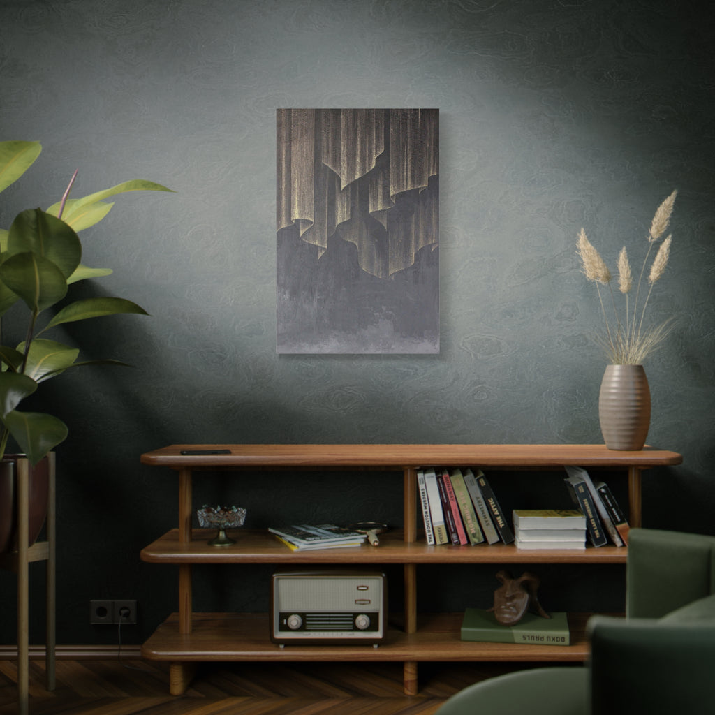 Abstract Gold Curtain Matte Canvas Print — Modern Stretched Wall Art