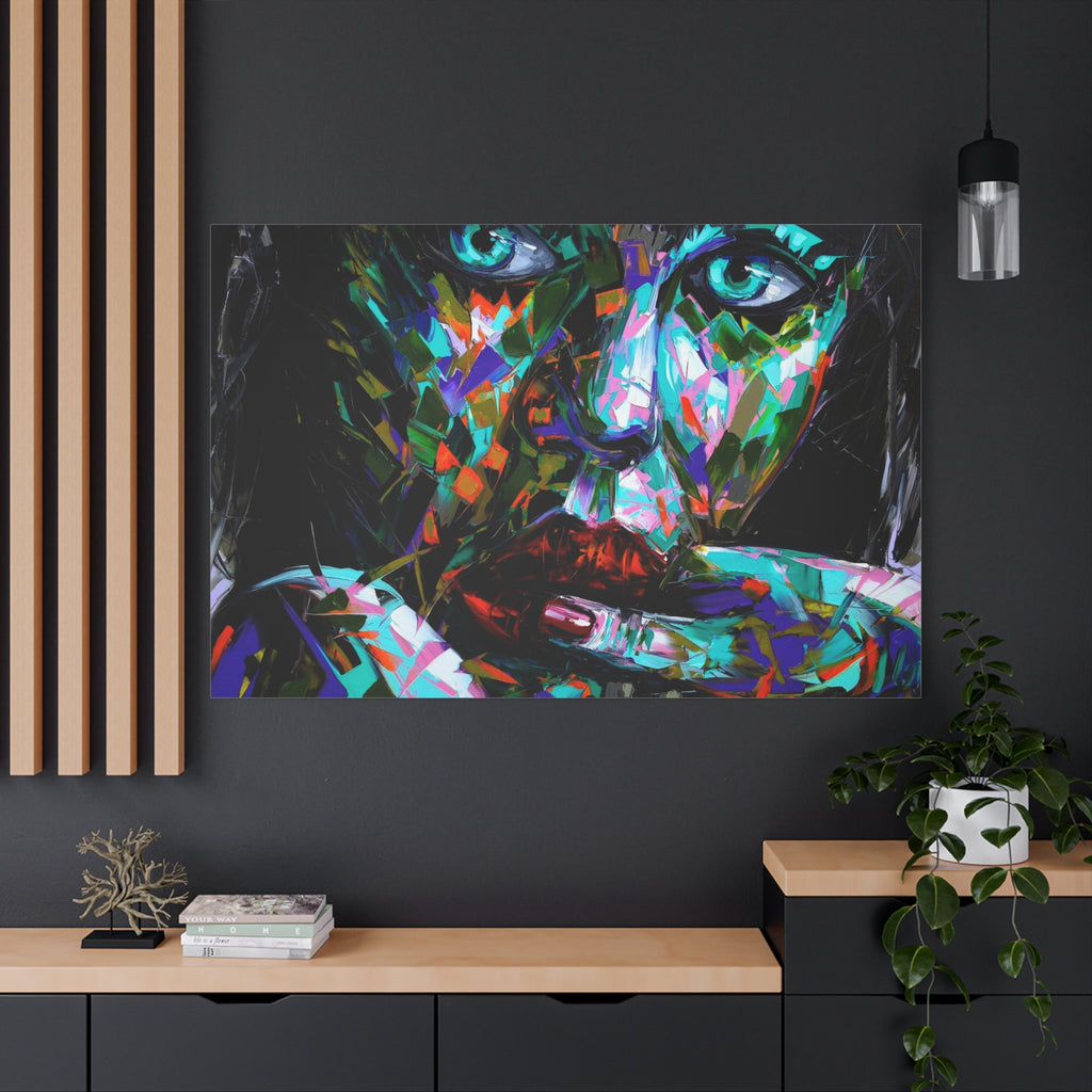 Colorful Abstract Woman Portrait Canvas — Modern Pop Art Wall Decor - TheKaraHan