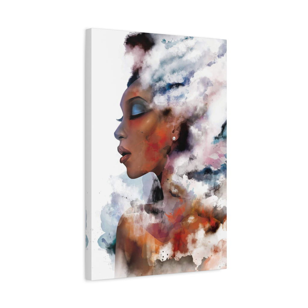 Abstract Portrait Canvas - Dreamy Woman Watercolor Wall Art