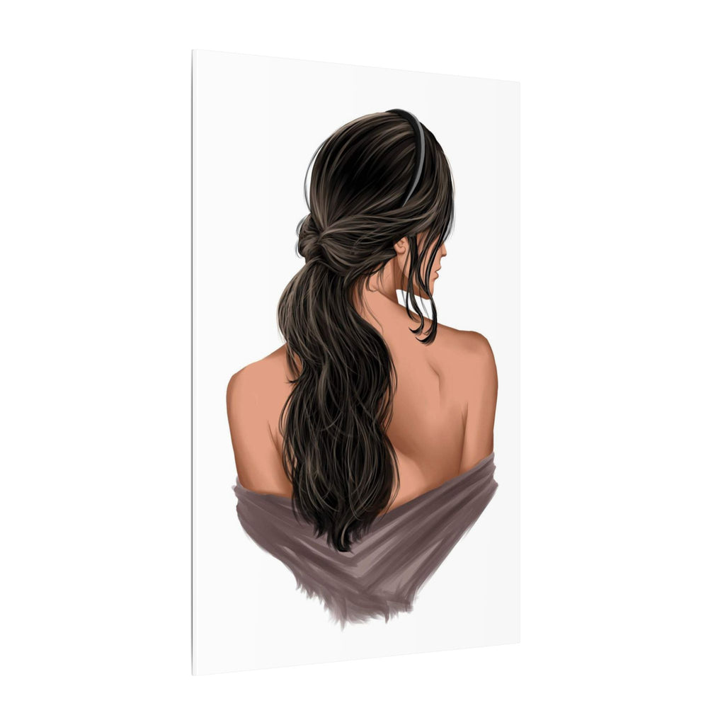 Portrait Canvas Print — Woman Back View with Loose Ponytail 