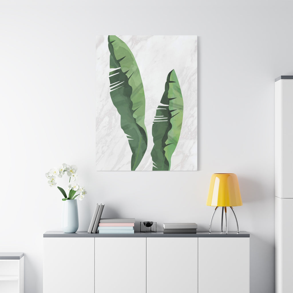 Banana Leaf Botanical Canvas Wall Art - Matte Stretched 1.25"