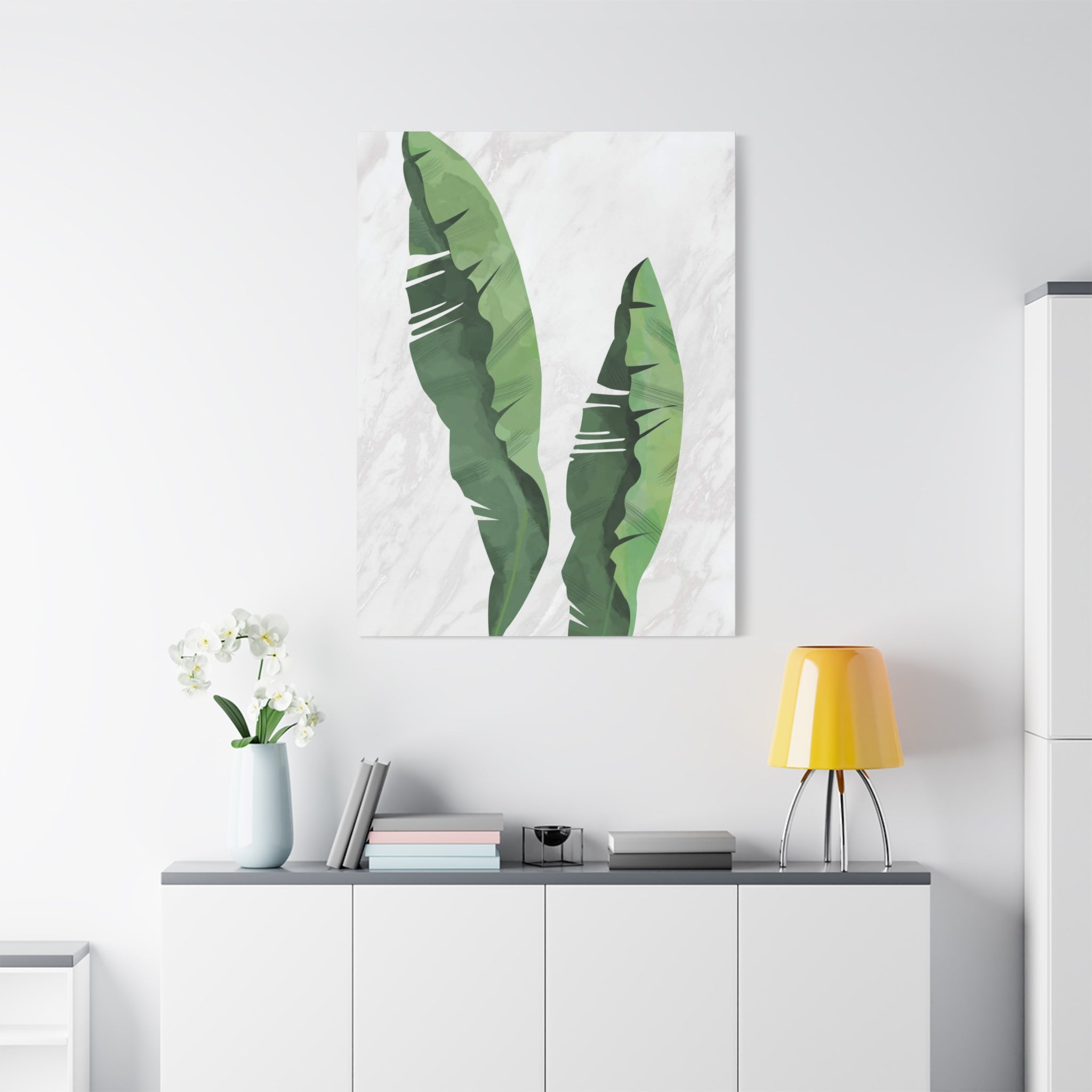 Banana Leaf Botanical Canvas Wall Art - Matte Stretched 1.25"