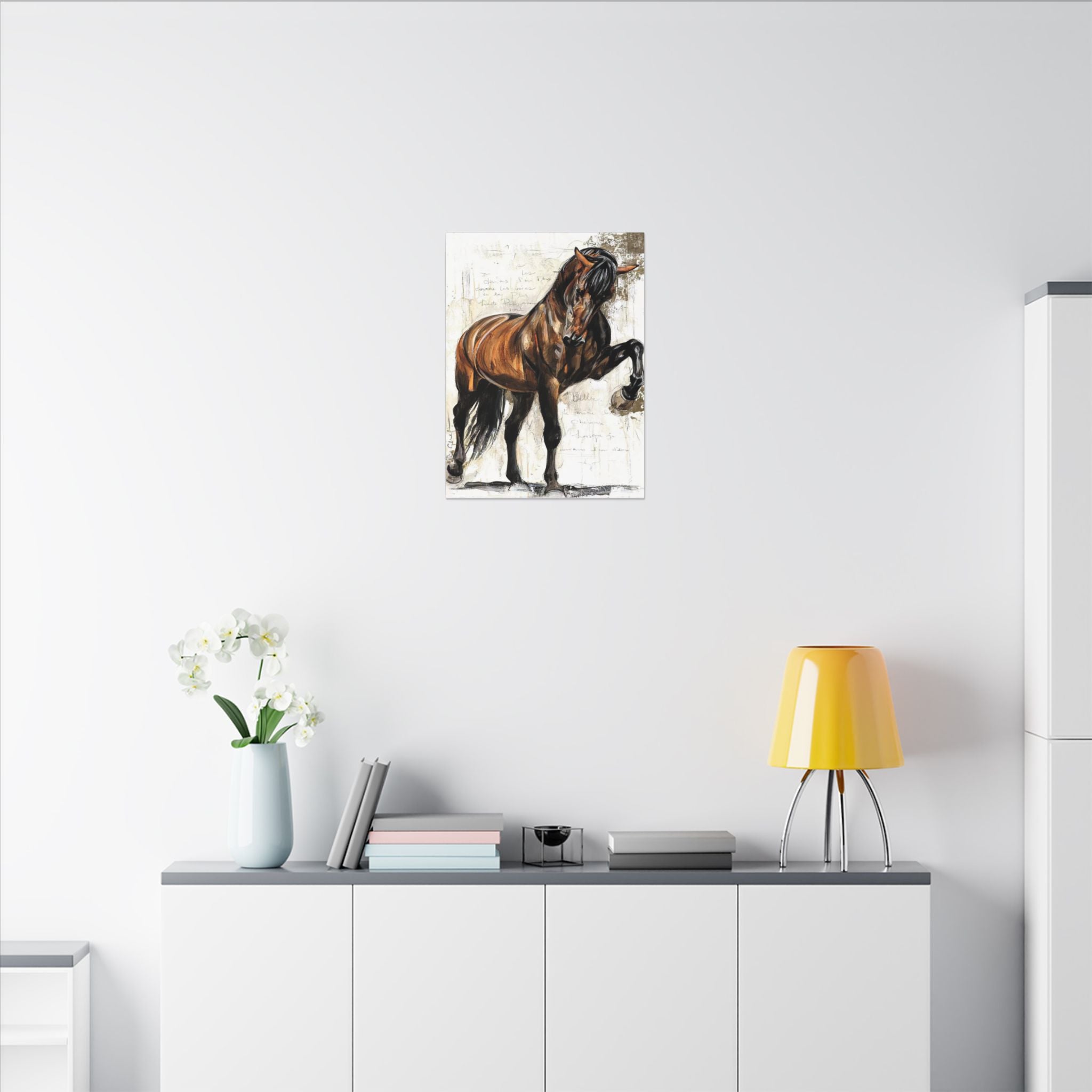 Horse Canvas Wall Art — Brown Stallion Matte Stretched Canvas 