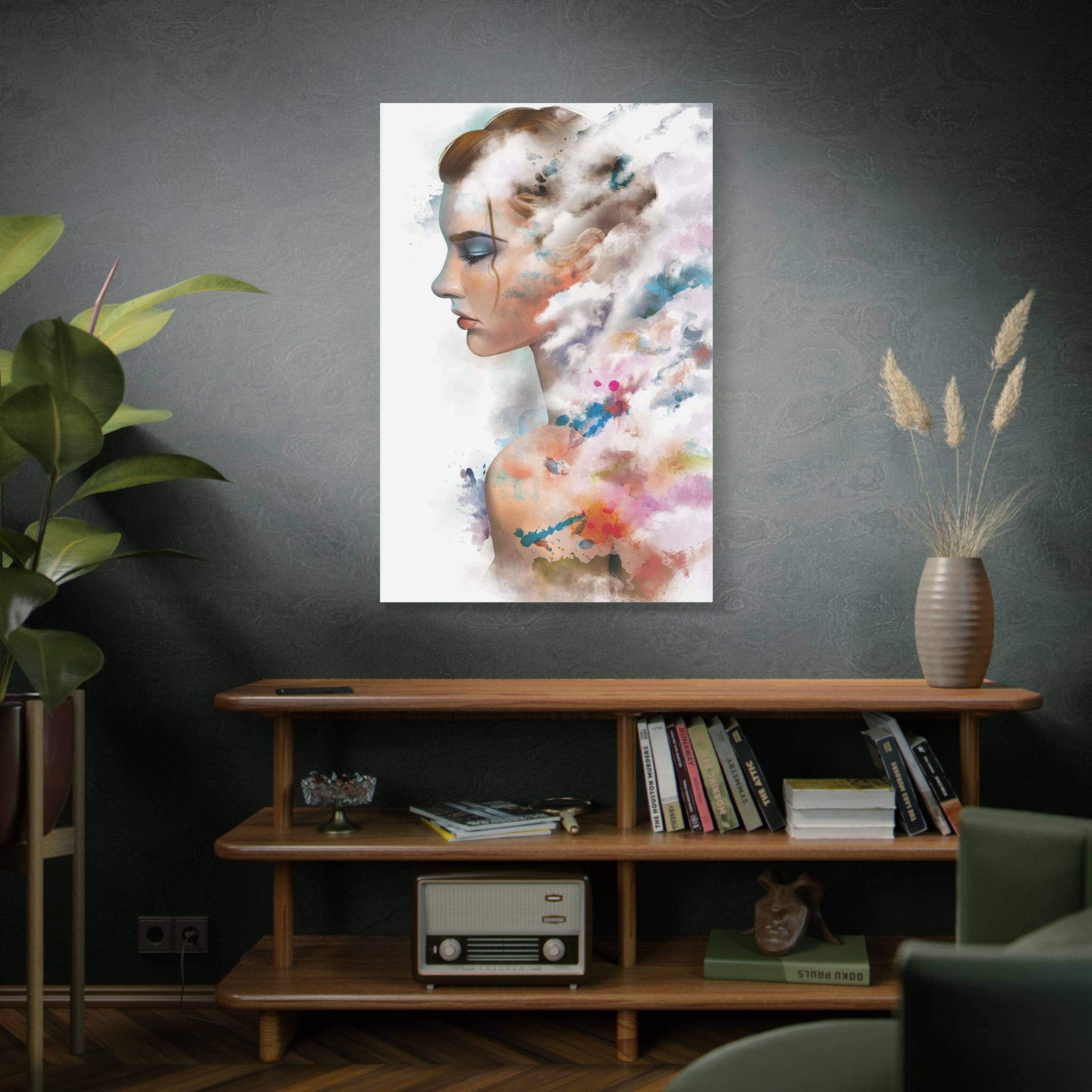 Dreamscape Portrait Canvas - Abstract Watercolor Woman Wall Art