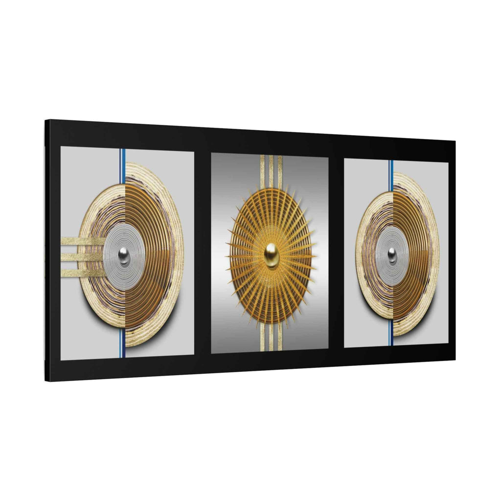 Abstract Gold Geometric Canvas Wall Art