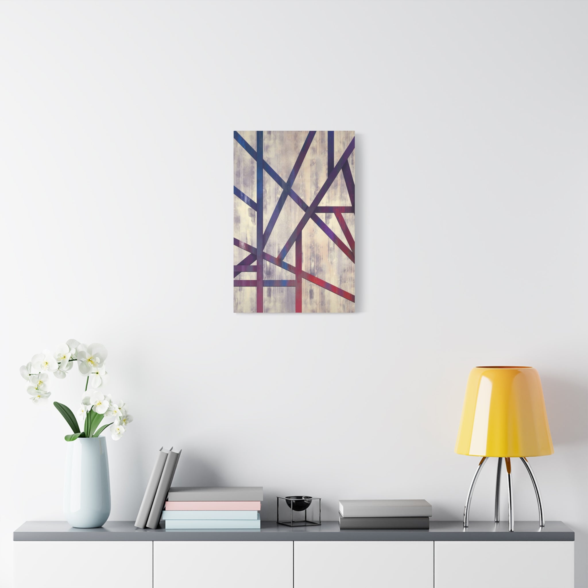 Abstract Geometric Matte Canvas Art – Stretched Wall Decor 