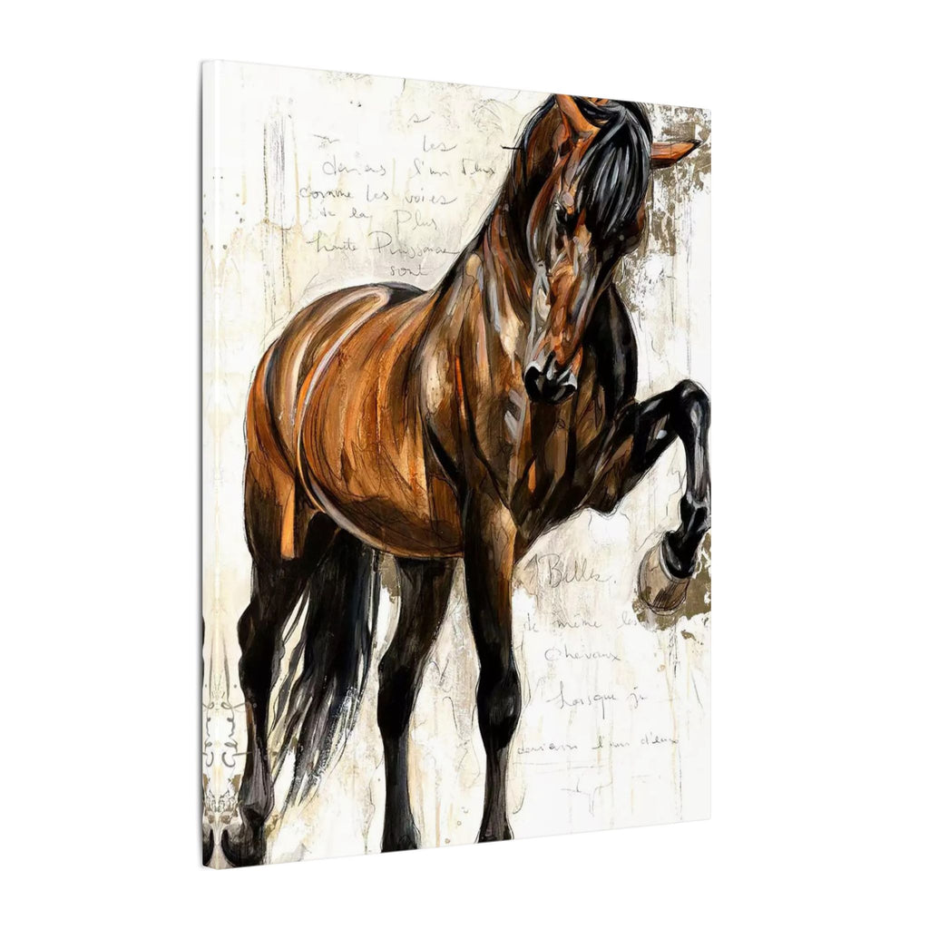 Horse Canvas Wall Art — Brown Stallion Matte Stretched Canvas 