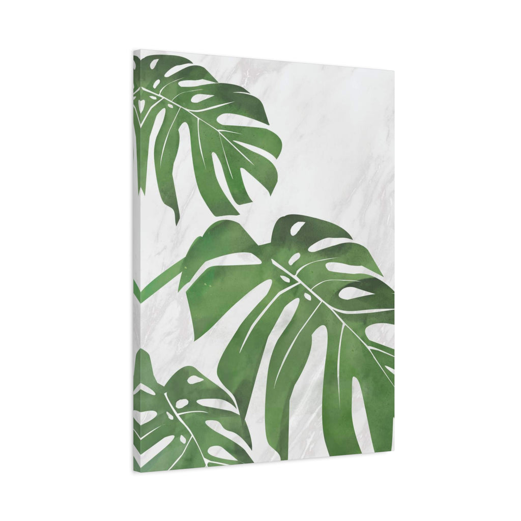 Monstera Marble Wall Art Canvas 