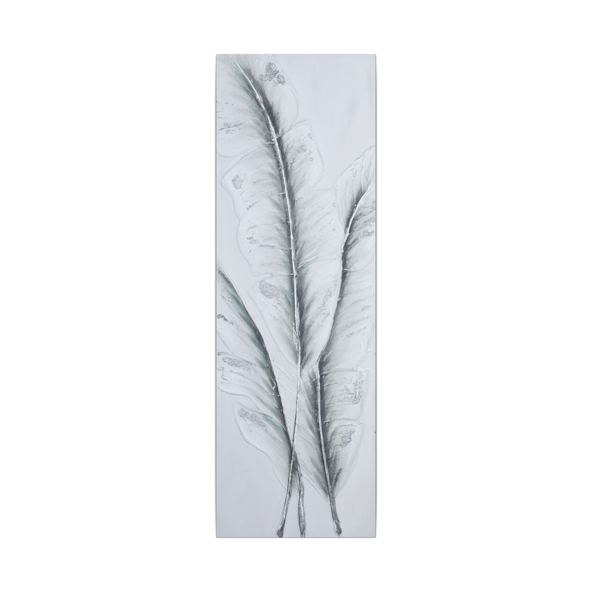 Feather Trio Matte Canvas Print - Minimal Botanical Wall Art 
