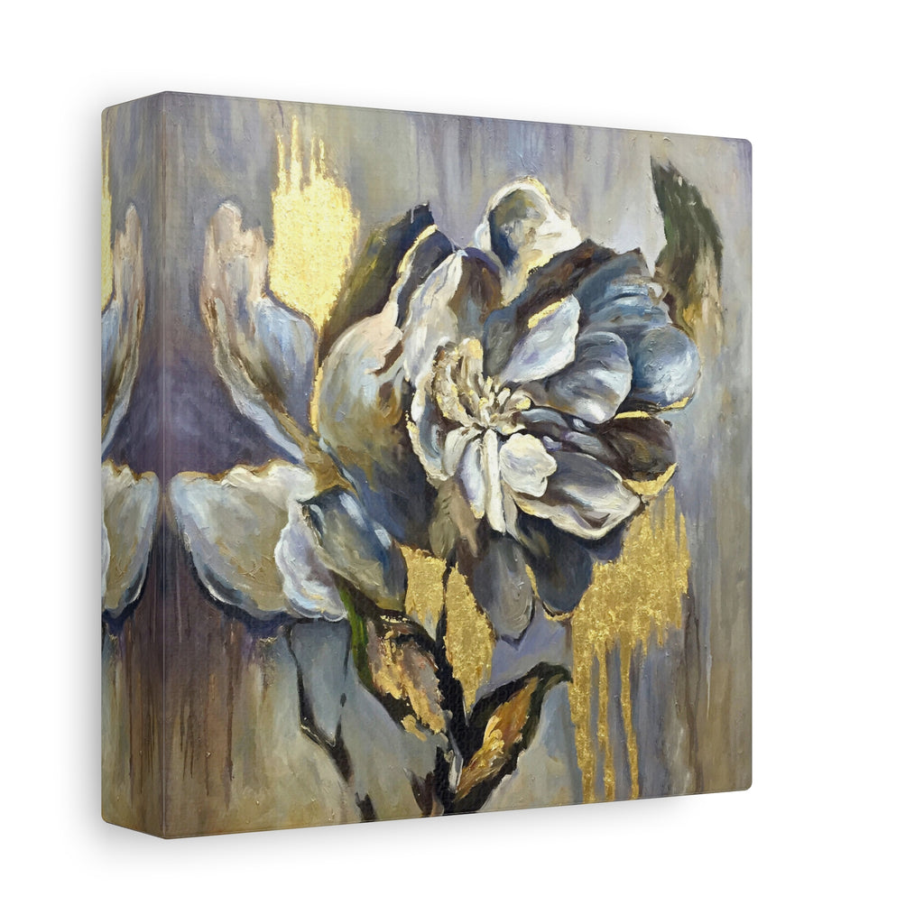 Gold Accent Floral Canvas Wall Art