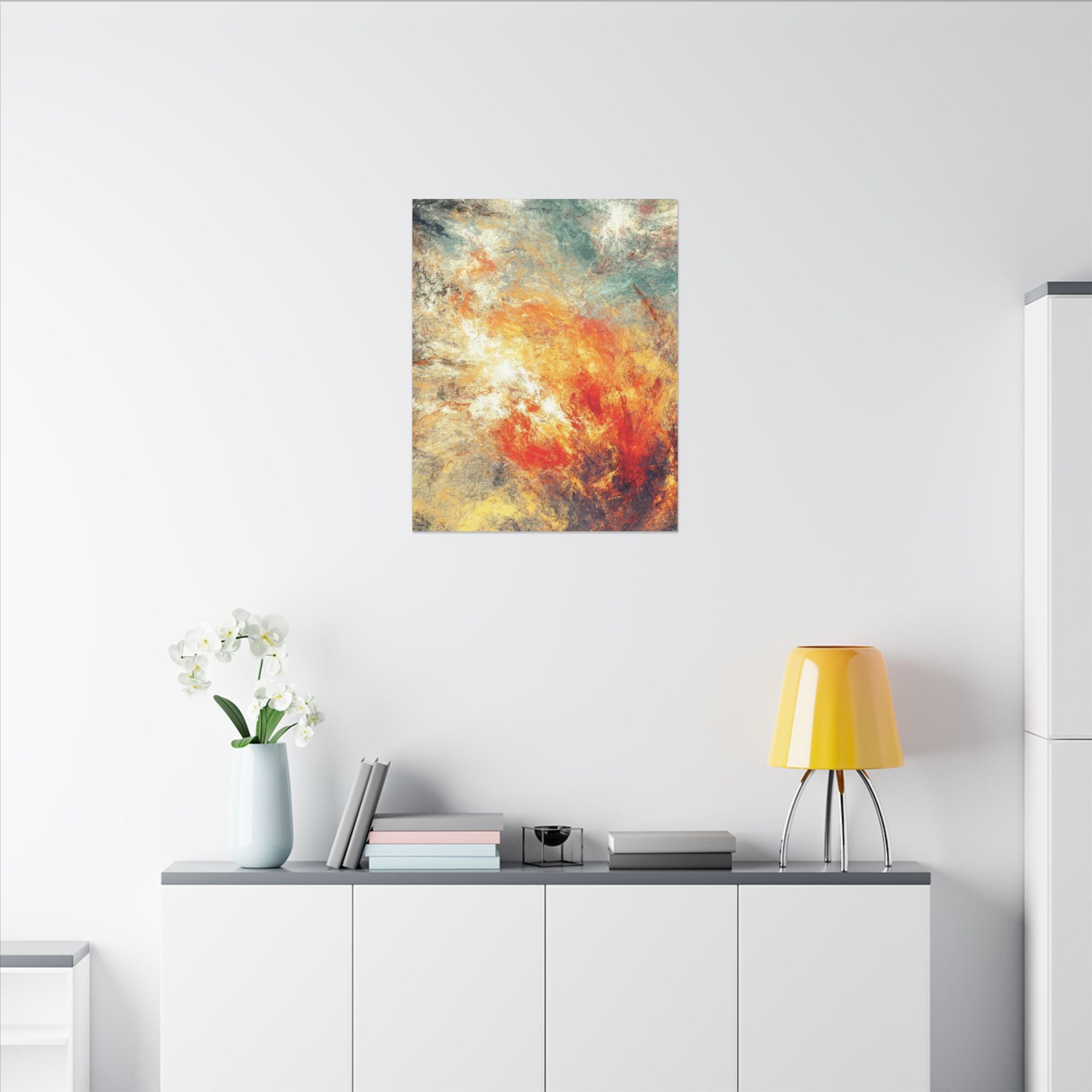 Abstract Nebula Canvas Wall Art — Colorful Modern Stretched Matte Print