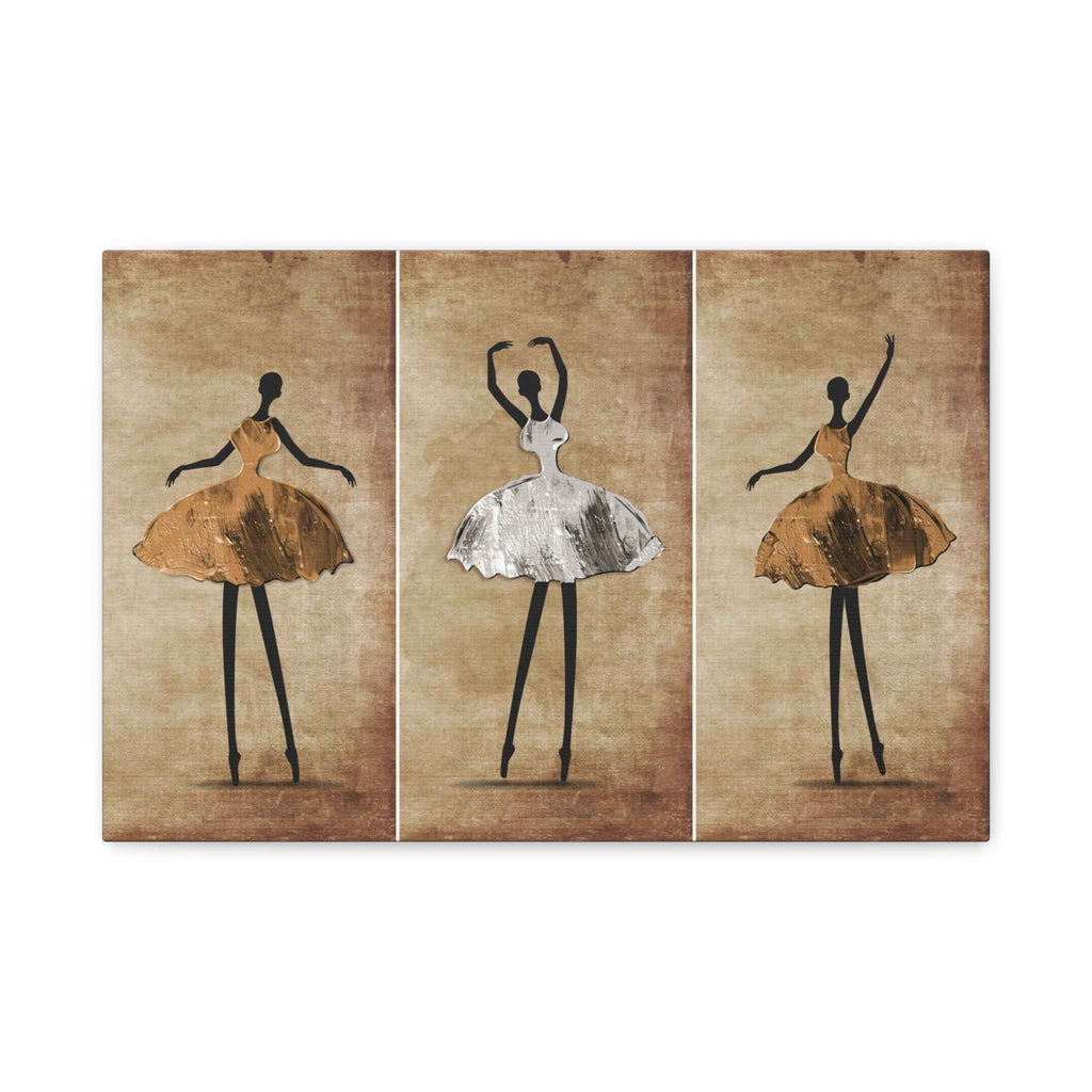 Ballerina Triptych Canvas Wall Art – Elegant Ballet Dancer Wall Decor