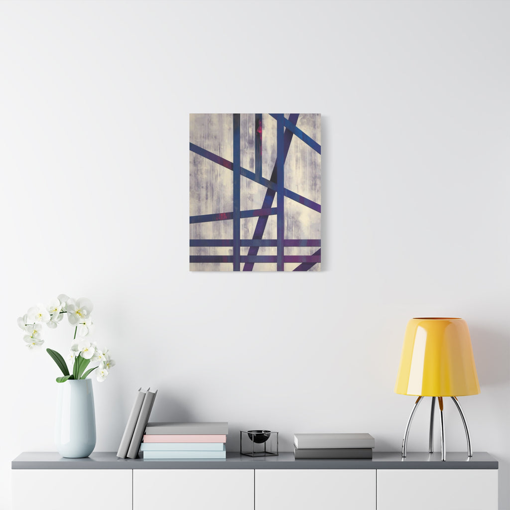 Abstract Geometric Canvas Print – Modern Blue & Purple Lines Art