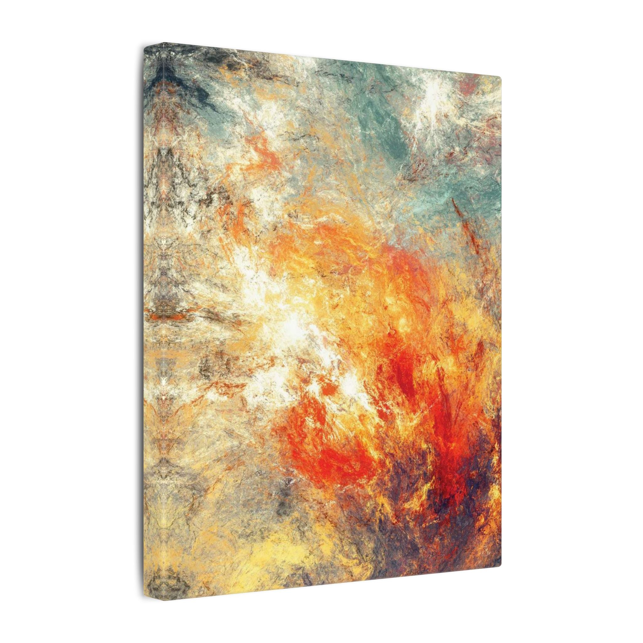 Abstract Nebula Canvas Wall Art — Colorful Modern Stretched Matte Print